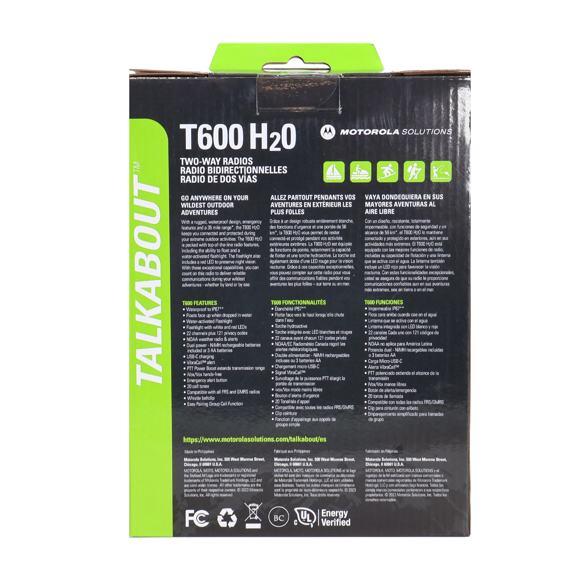 Motorola Talkabout T600 H2O 35-Mile Waterproof Two-Way Radios (Green) - 2 Pack - Image 5