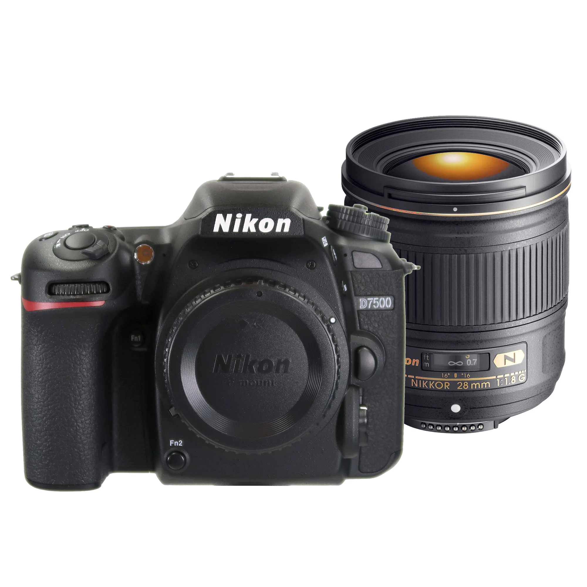Nikon D7500 DX-format Digital SLR Camera + Nikon AF-S NIKKOR 28mm f/1.8G Lens Black