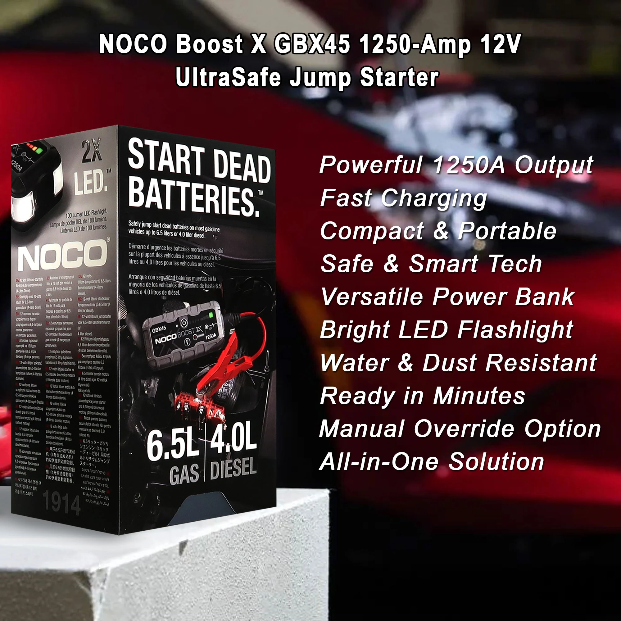 NOCO Boost X GBX45 1250-Amp 12V UltraSafe Jump Starter - 5 Pack - Image 8