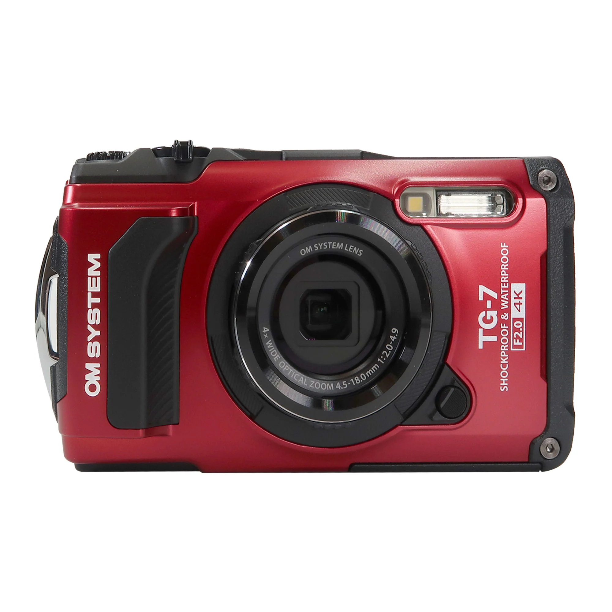 OM SYSTEM Tough TG-7 Digital Camera (Red) + Vivitar Small Camcorder Case - Image 2