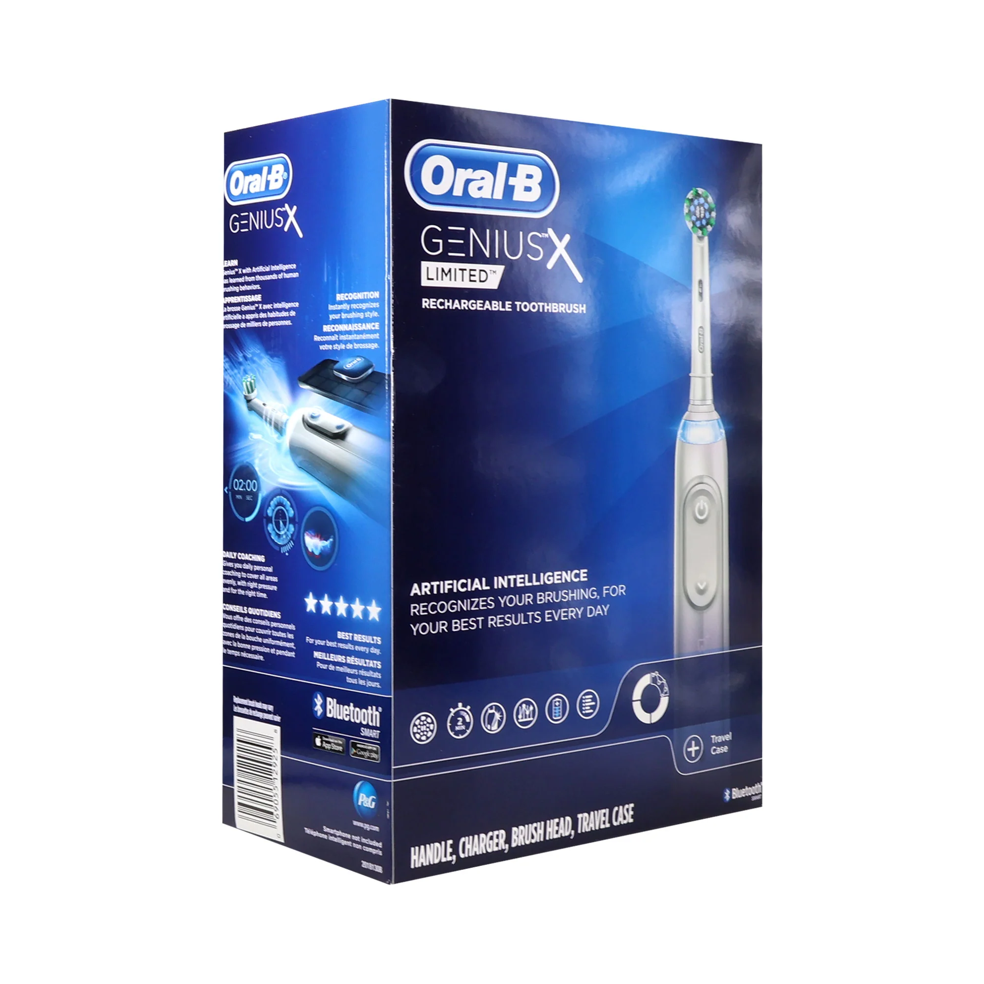 Oral-B Genius X Limited Rechargeable Electric Toothbrush with 1 Replacement Brush Head, Travel Case, Midnight Black + Oral-B Genius X Limited Rechargeable Electric Toothbrush with 1 Replacement Brush Head, Travel Case, White - Image 5