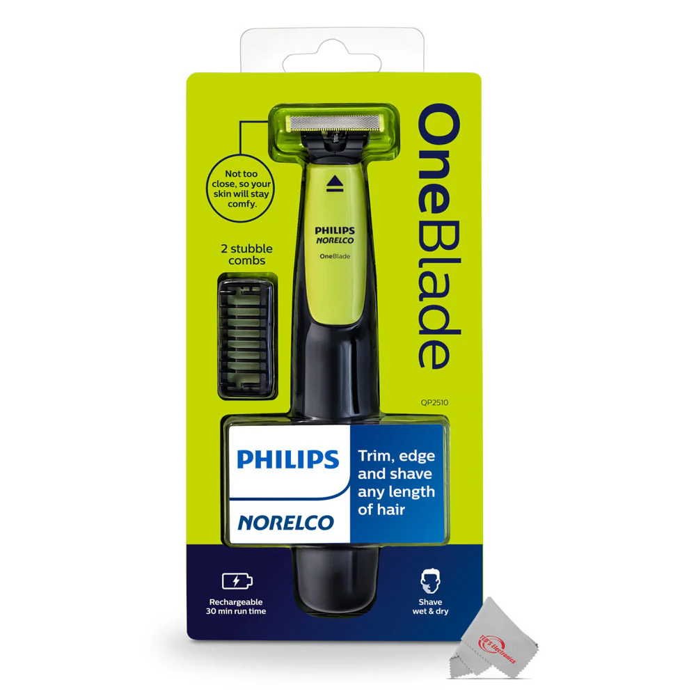 Philips Norelco OneBlade Electric Trimmer/Shaver QP2510/49 with Philips Norelco OneBlade Replacement Blade 1 Count QP210/80 and Neck Brush - Image 4