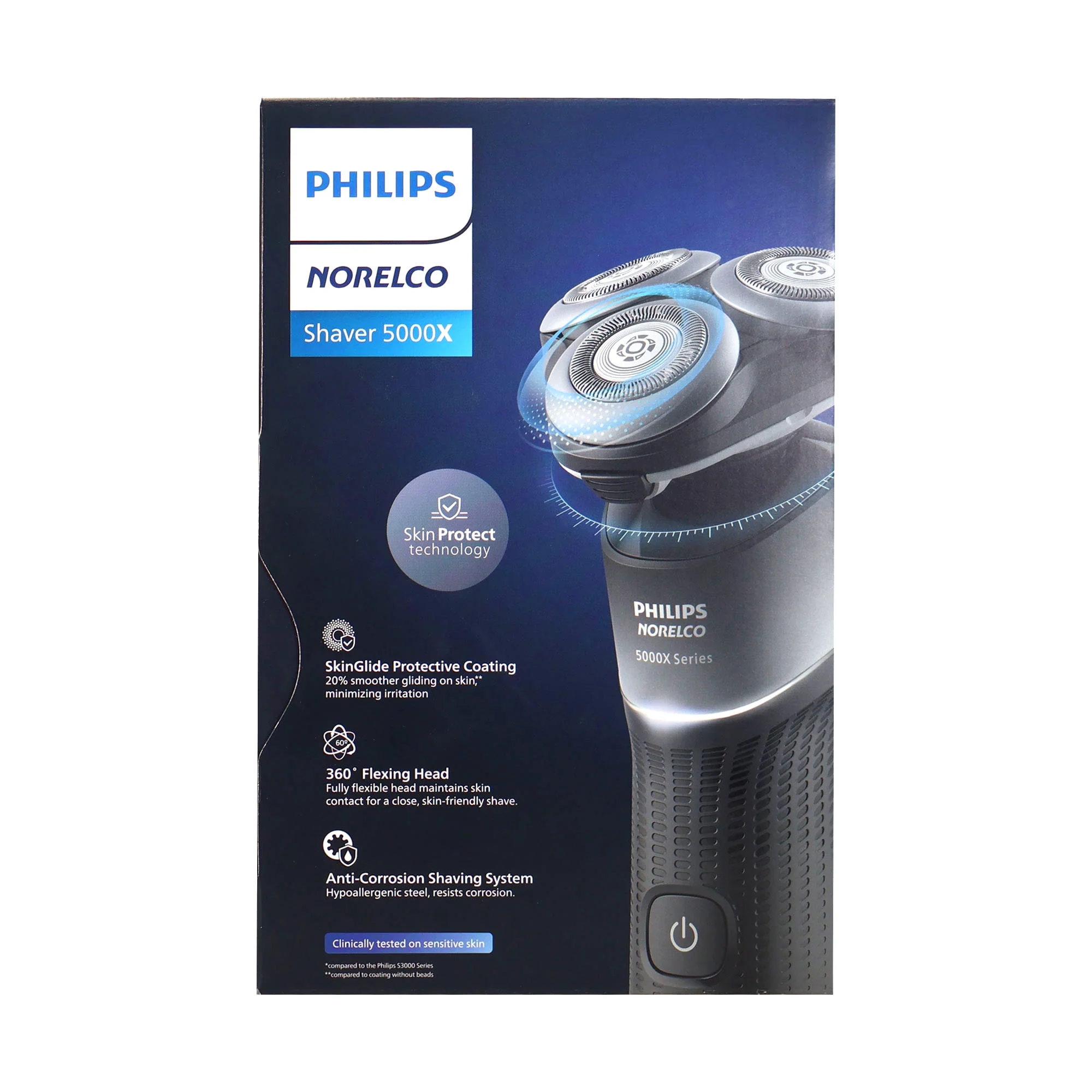 Philips Norelco 5000X Rechargeable Wet & Dry Shaver X5004/84 + 2x Philips Norelco Ultimate Comfort Nose Trimmer 1000 Battery Powered NT1605/60 - Image 5