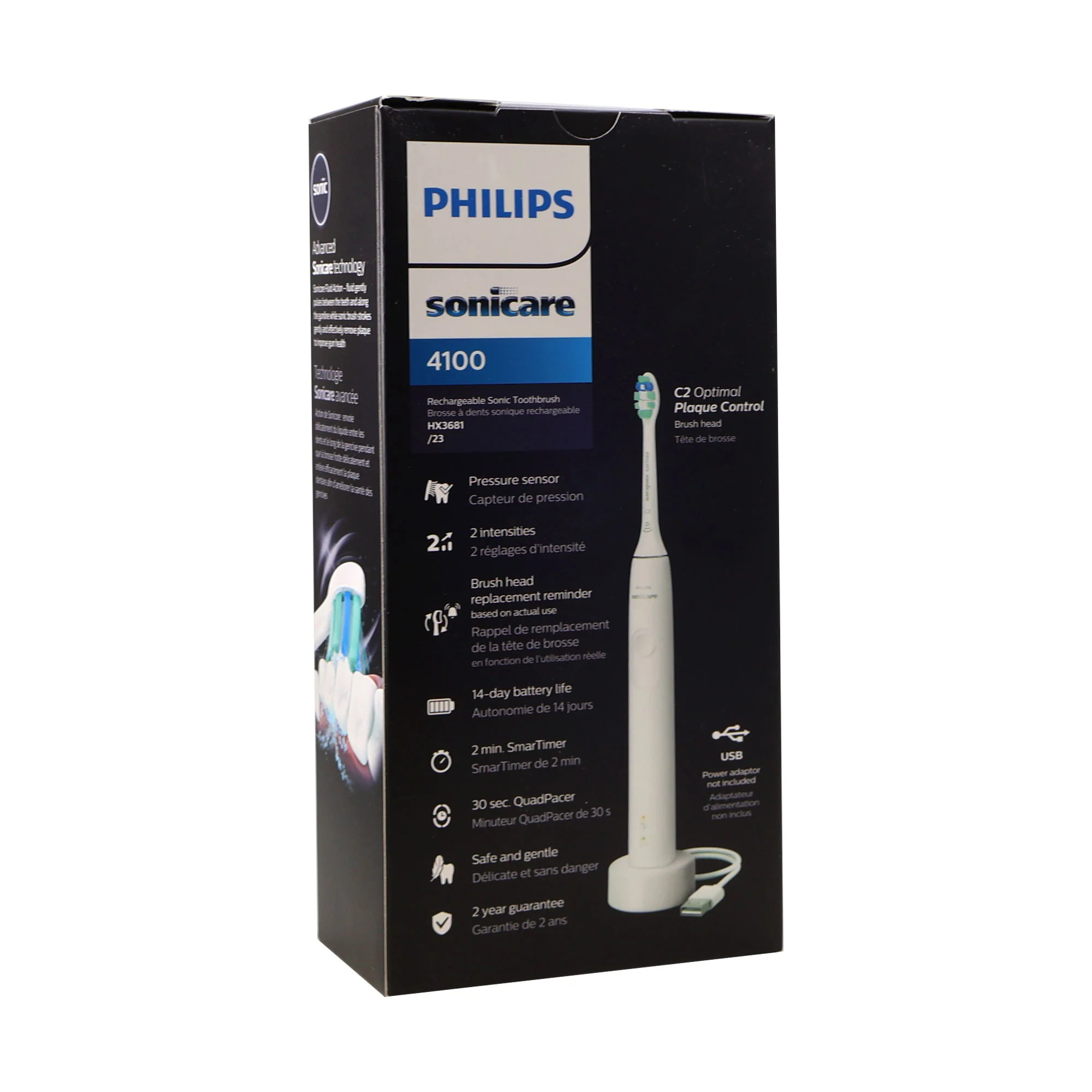 Philips Sonicare 4100 Rechargeable Electric Toothbrush (White) HX3681/23 - Image 3