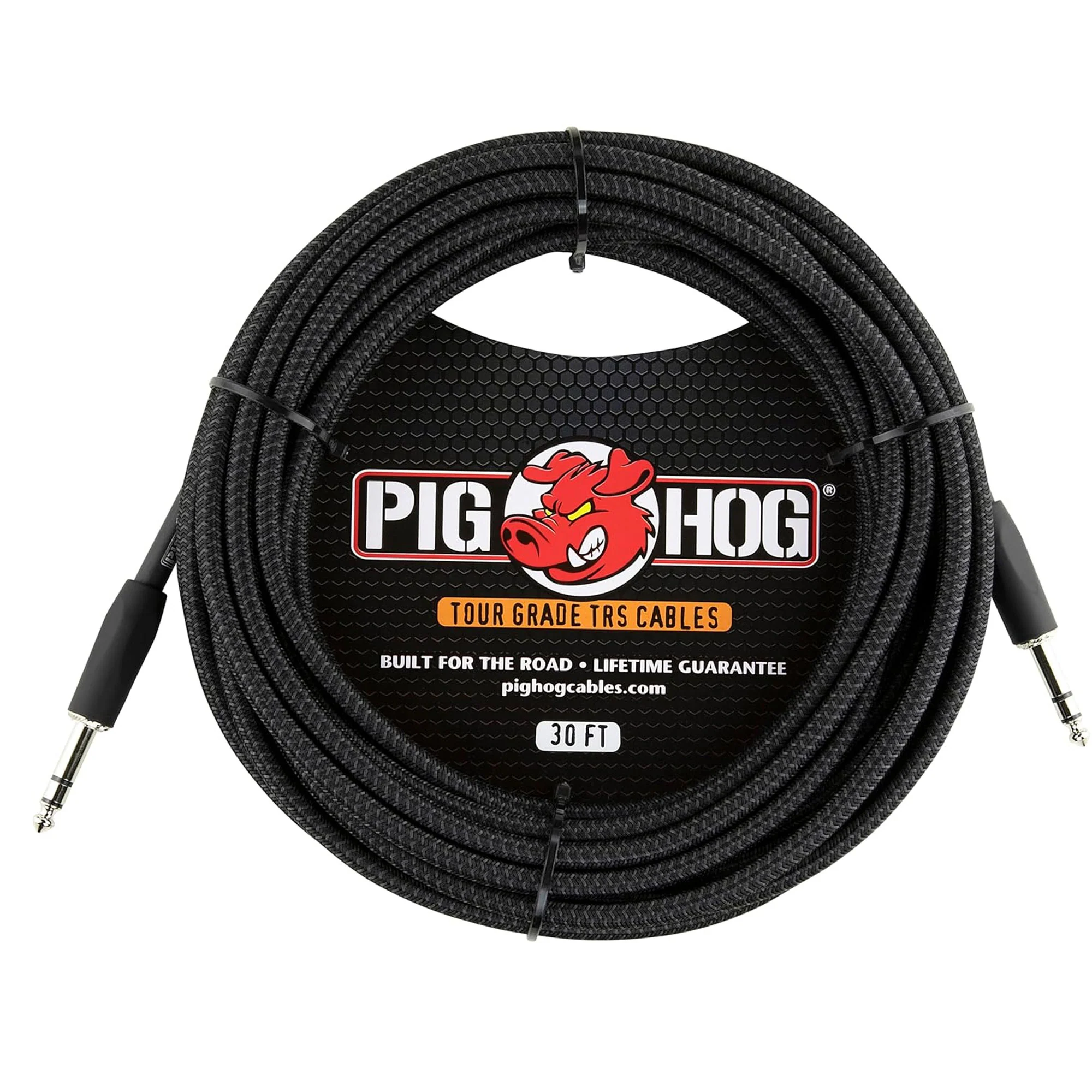 10x Pig Hog PTRS30BK Black Woven TRS Cable 30ft - Image 2