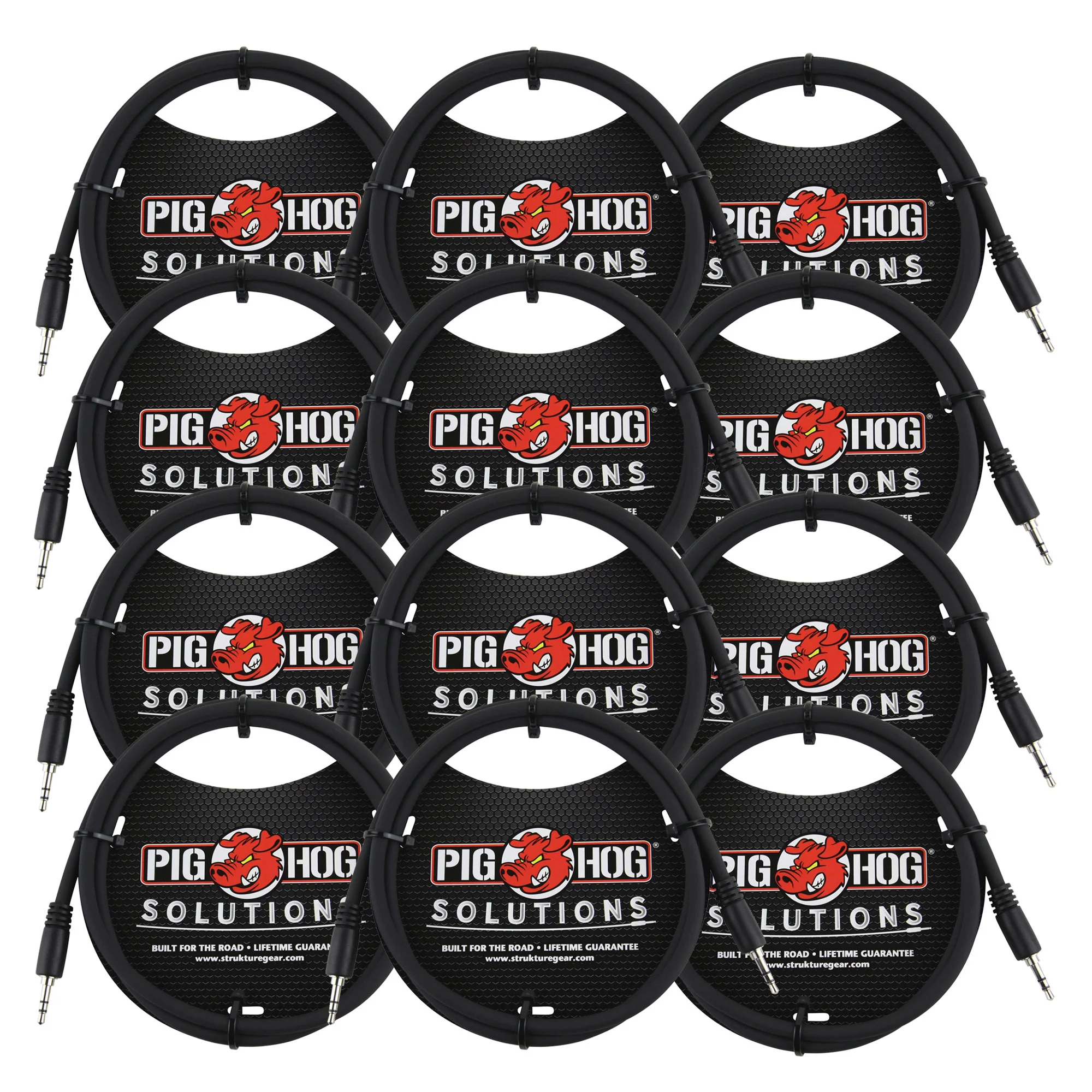 12x Pig Hog Solutions 3.5mm TRS to 3.5mm TRS Adapter Cable, 9ft