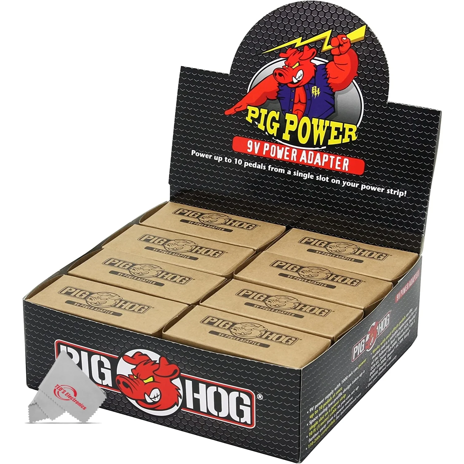 Pig Hog PP9V Pig Power 9V DC 1000ma Power Supply - 8 Units in Display Box - Image 6