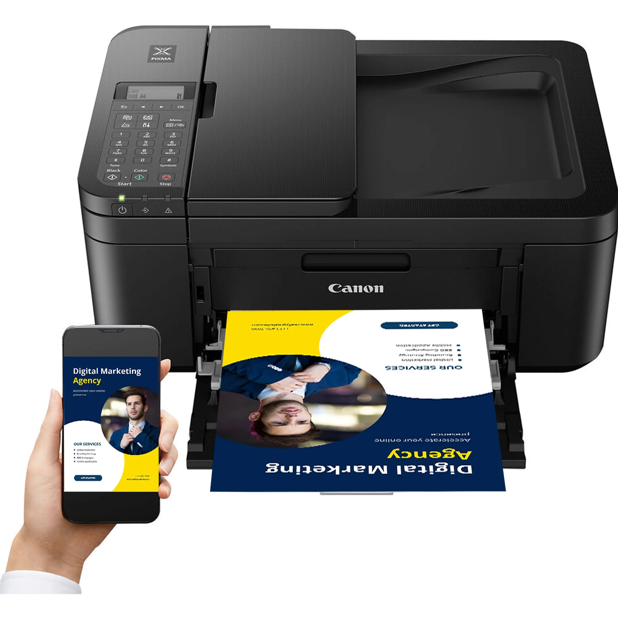 Canon PIXMA TR4720 Wireless All-in-One Printer Black with 10FT Angle USB 2.0 480MBPS Type A Male To B Male Cable and Tech Smart USA Printer Essentials Digital Download Card for PC - Image 6