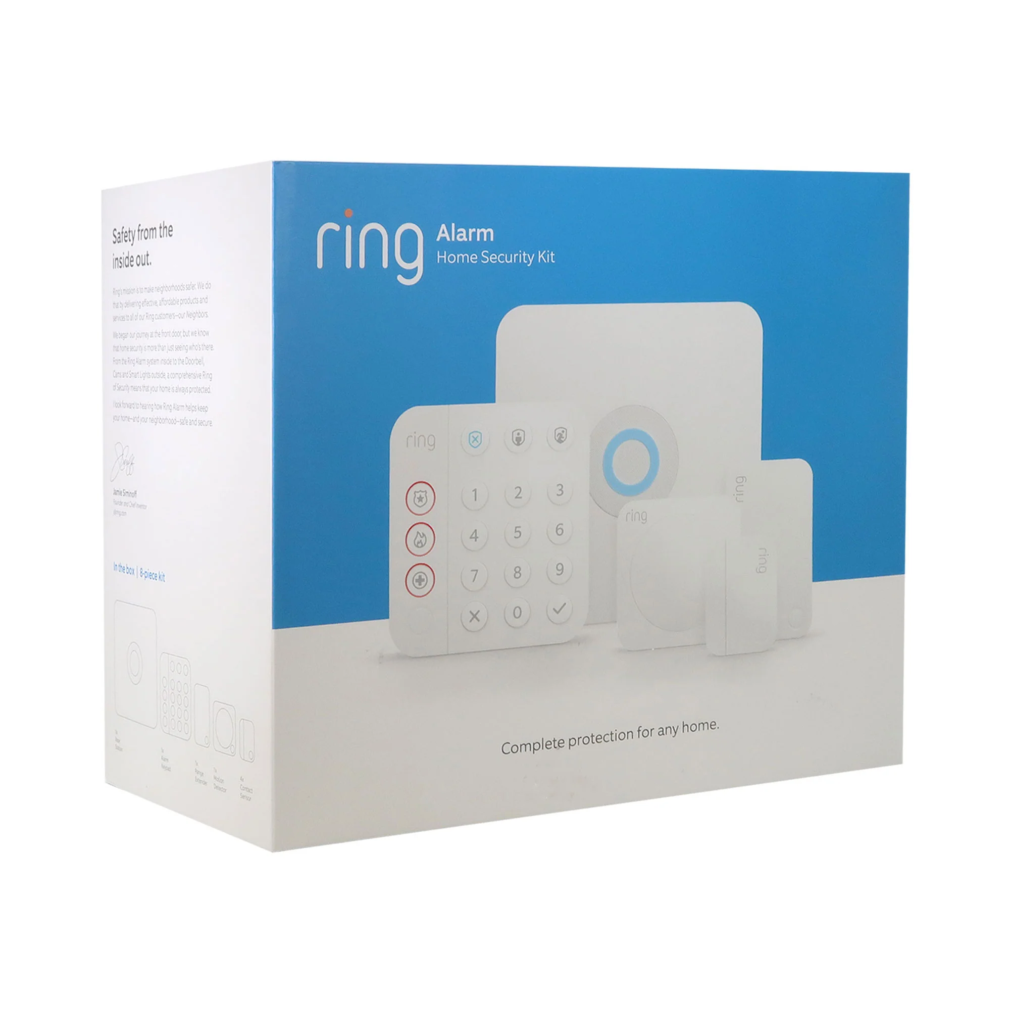 Ring Alarm 14-Piece Home Security Kit – Wireless System, Works with Alexa and 2x Ring 1080p Video Doorbell (2020 Release, Satin Nickel) - Image 3