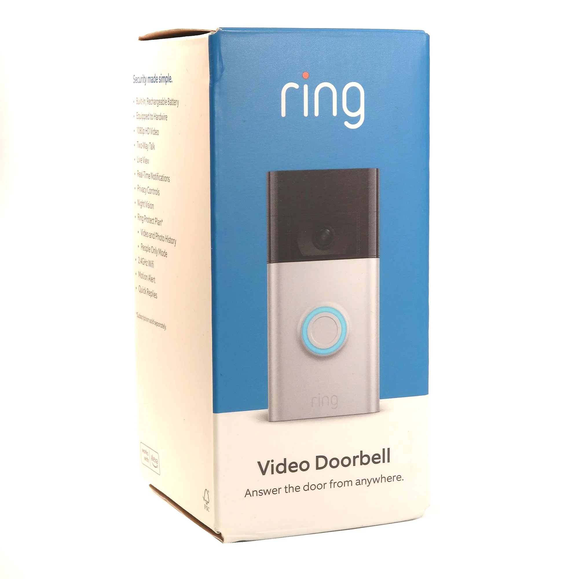 Ring Alarm 14-Piece Home Security Kit – Wireless System, Works with Alexa and 2x Ring 1080p Video Doorbell (2020 Release, Satin Nickel) - Image 8