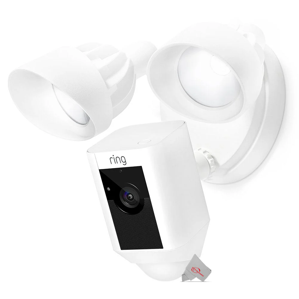 3x RING Floodlight Cam Wired Plus Motion-Activated 1080p HD White - Image 2