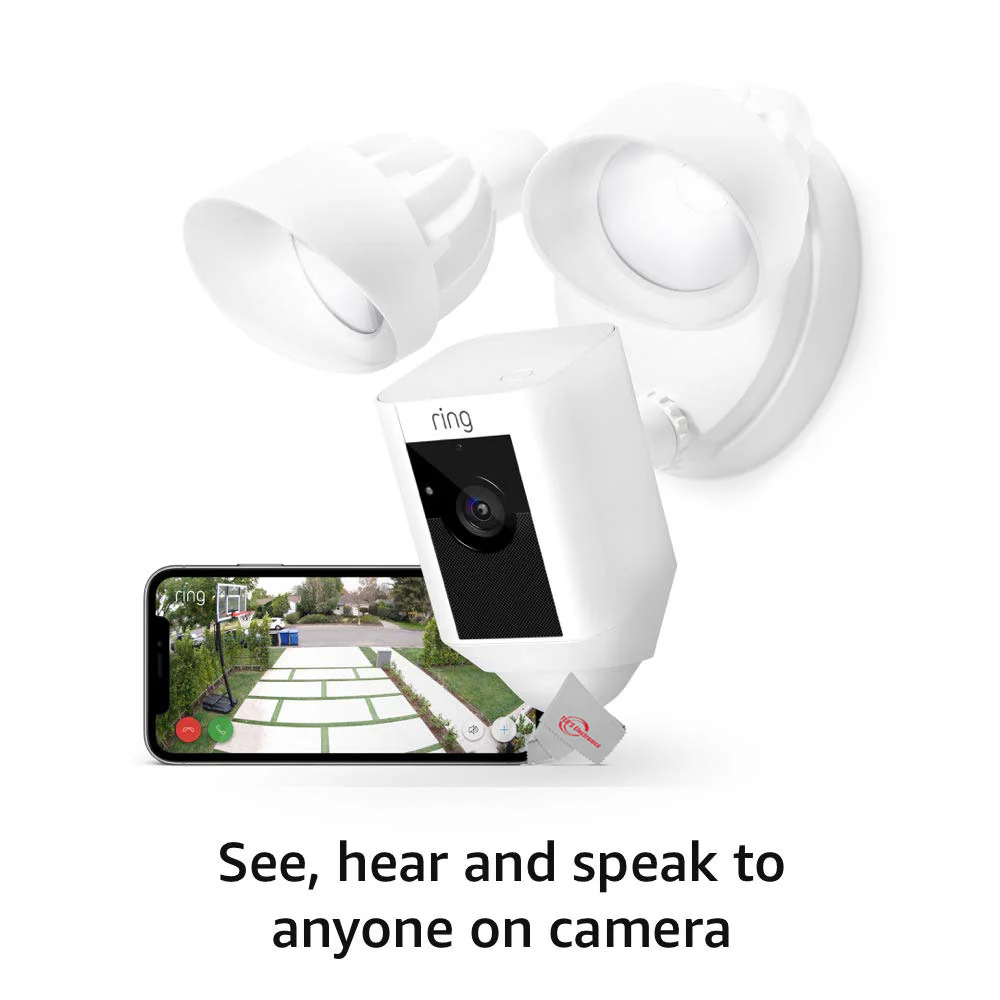 5x RING Floodlight Cam Wired Plus Motion-Activated 1080p HD White - Image 4