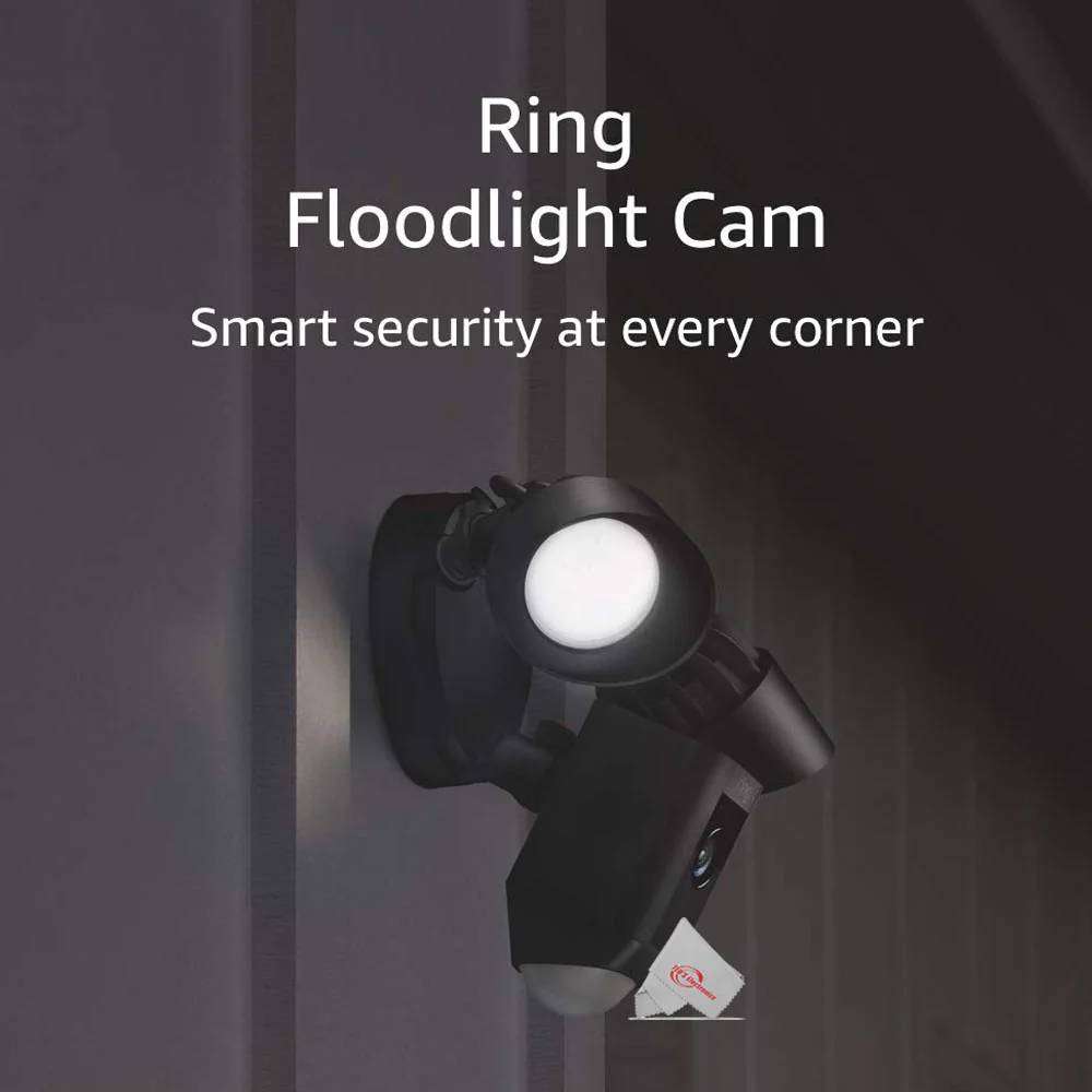 RING Floodlight Cam Wired Plus Motion-Activated 1080p HD Black - Image 4