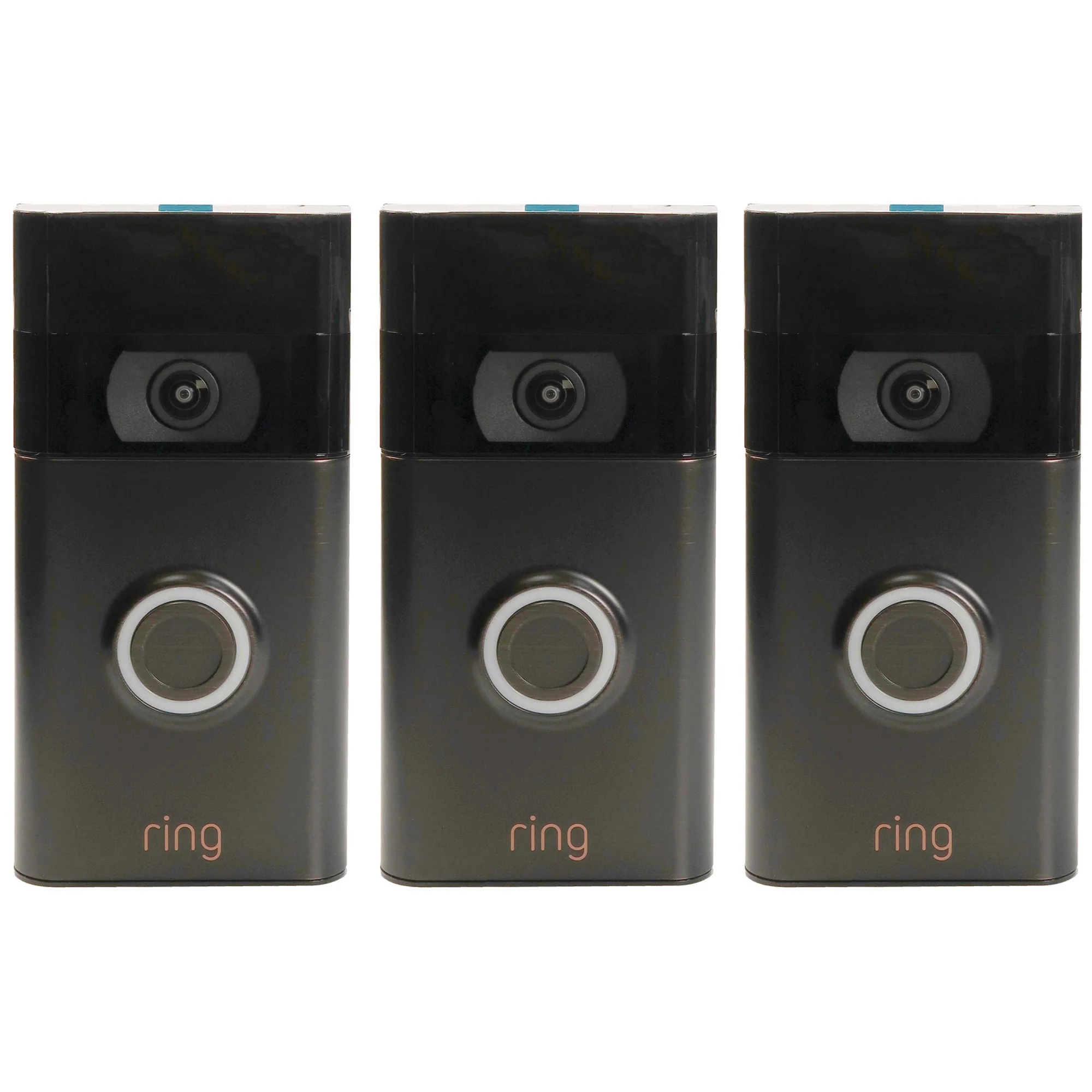 3x Ring Video Doorbell - 2nd Gen - 1080p HD Video, Improved Motion Detection, Easy Installation, Affordable (2020 Release, Venetian Bronze)