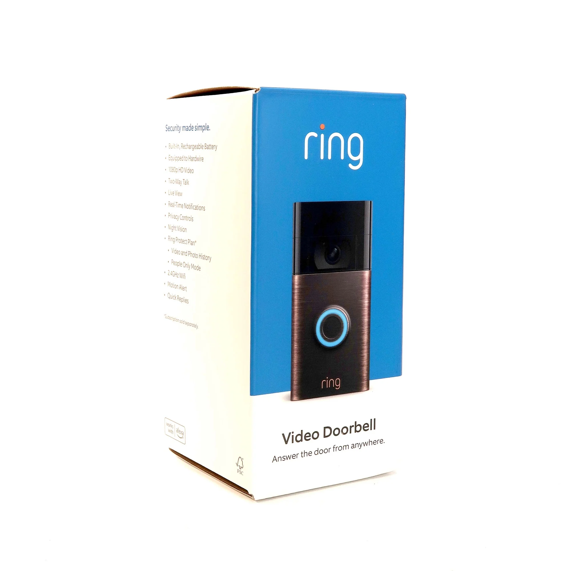3x Ring Video Doorbell - 2nd Gen - 1080p HD Video, Improved Motion Detection, Easy Installation, Affordable (2020 Release, Venetian Bronze) - Image 5