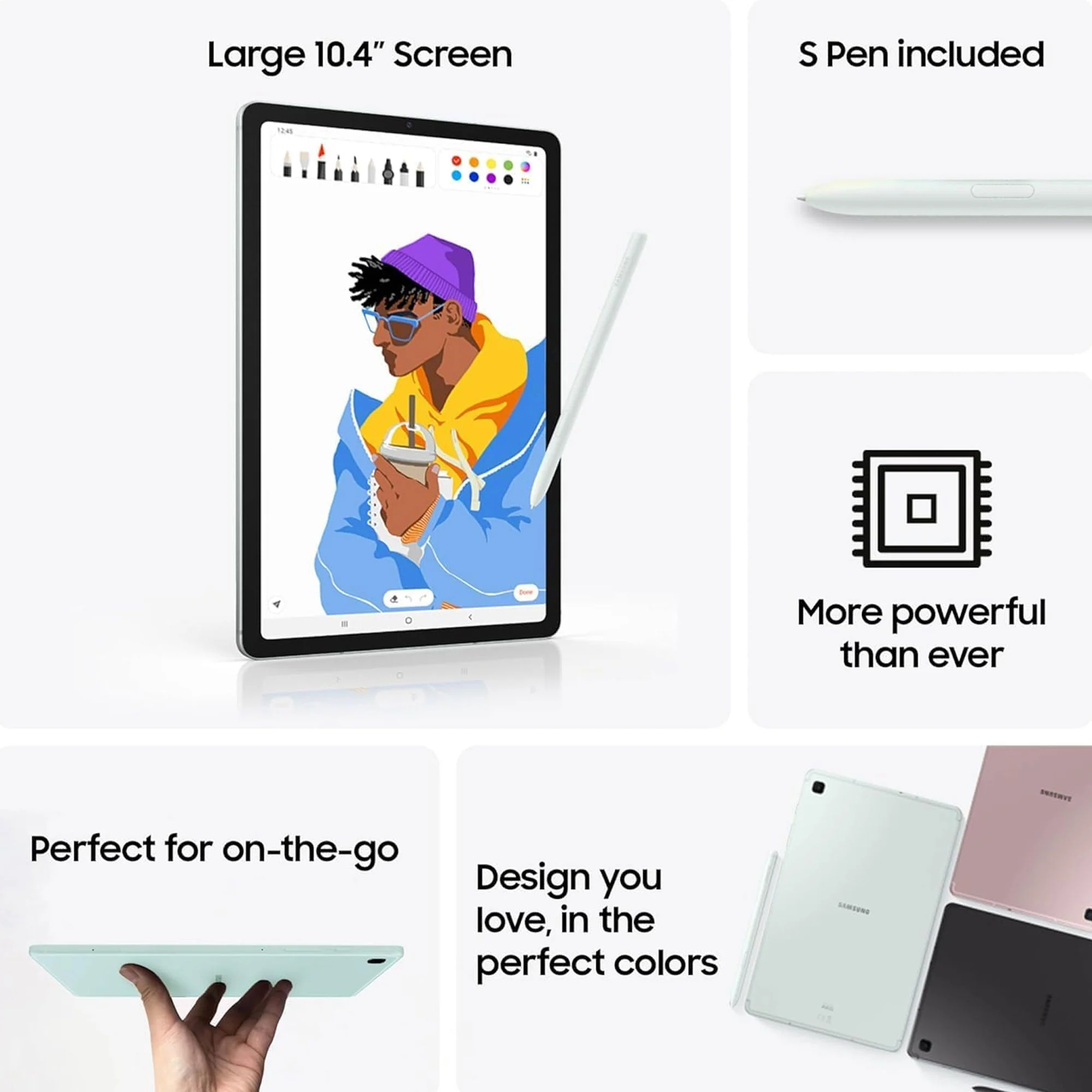 Samsung Galaxy Tab S6 Lite (2024) 10.4" 64GB WiFi Tablet, S Pen Included, Mint - Image 2