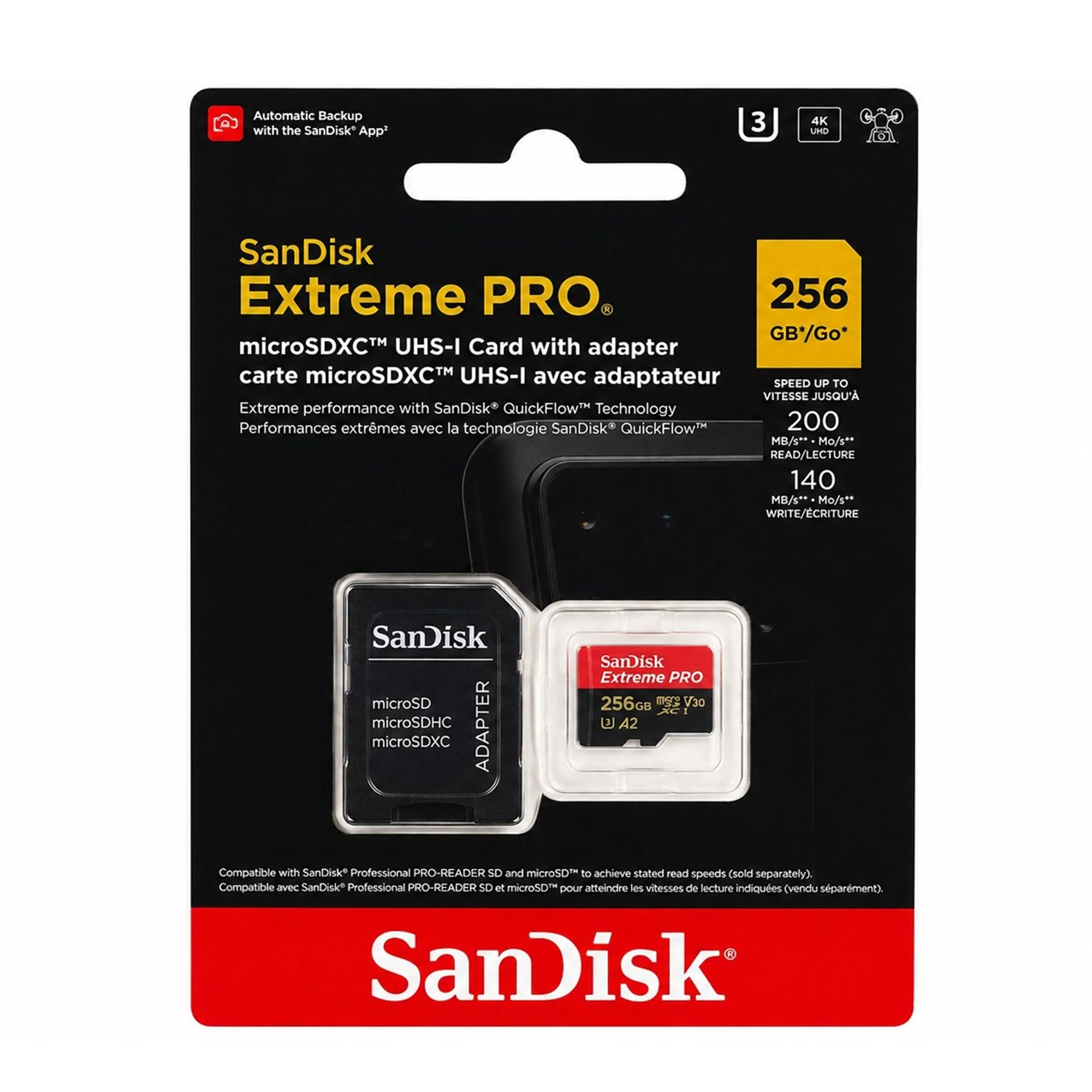 SanDisk Extreme Pro 256GB Class 10 microSDXC UHS-I Memory Card 5-Pack - Image 2