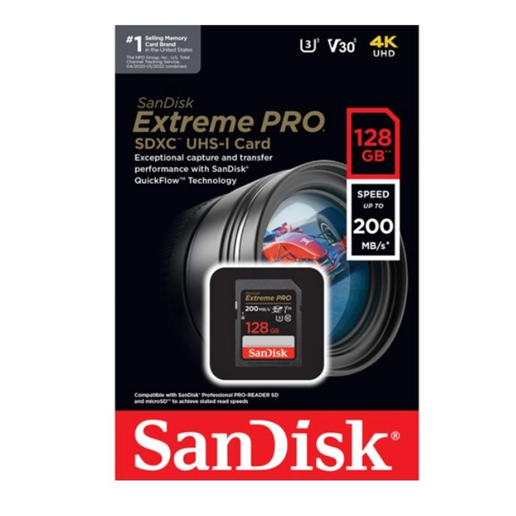 SanDisk Extreme Pro 128GB SDXC UHS-I V30 200MB/s Class 10 Memory Card  - 3 Count + Slim Memory Card Holder - Image 3