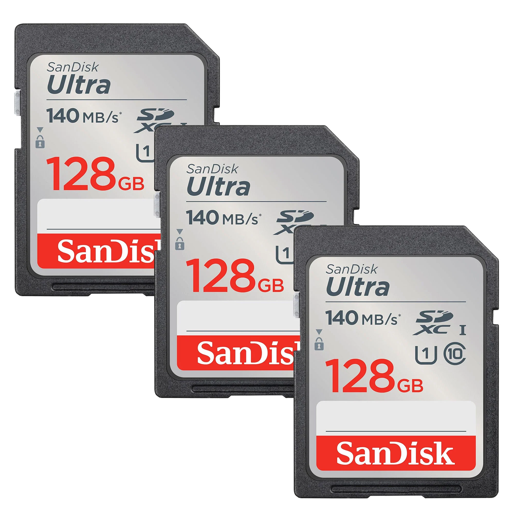 3x Sandisk Ultra 128GB SDXC UHS-I Class 10 Memory Card - Image 3