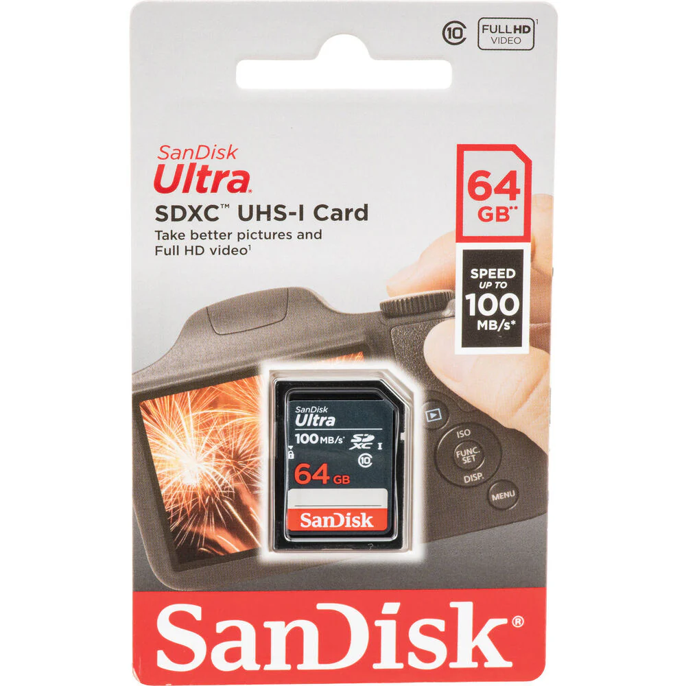 3x SanDisk 64GB Ultra SDXC UHS I Memory Card + Memory Card Holder - Image 5