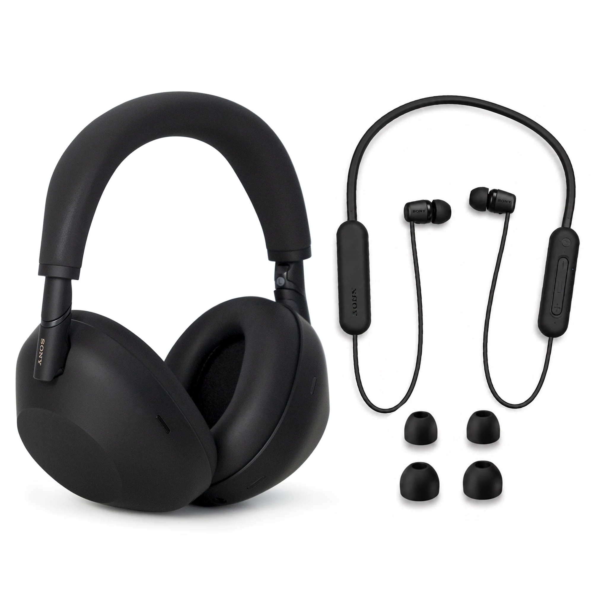 Sony WH-1000XM6 Noise Canceling Headphones + WI-C100 Wireless Earbuds