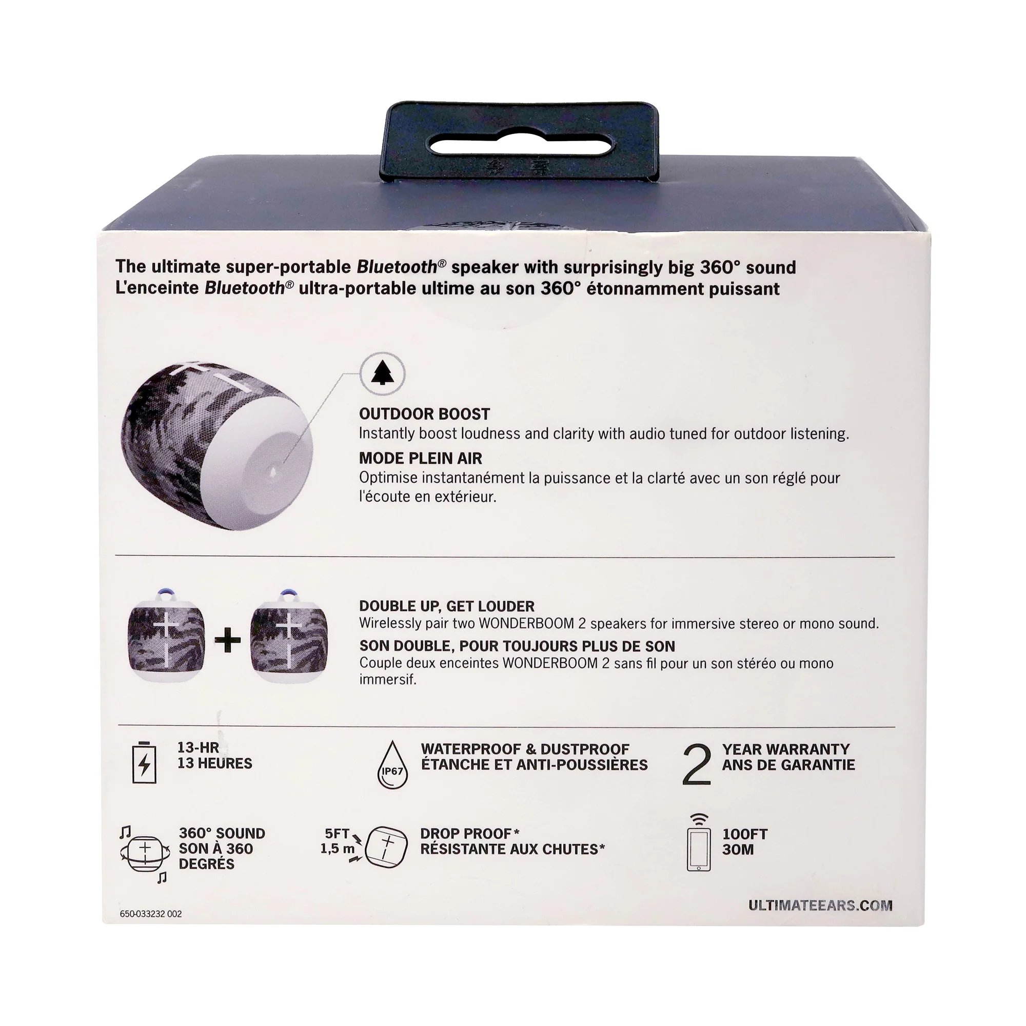 2x Ultimate Ears WONDERBOOM 2 Portable Bluetooth Speaker (Jungle Grey) - Image 6