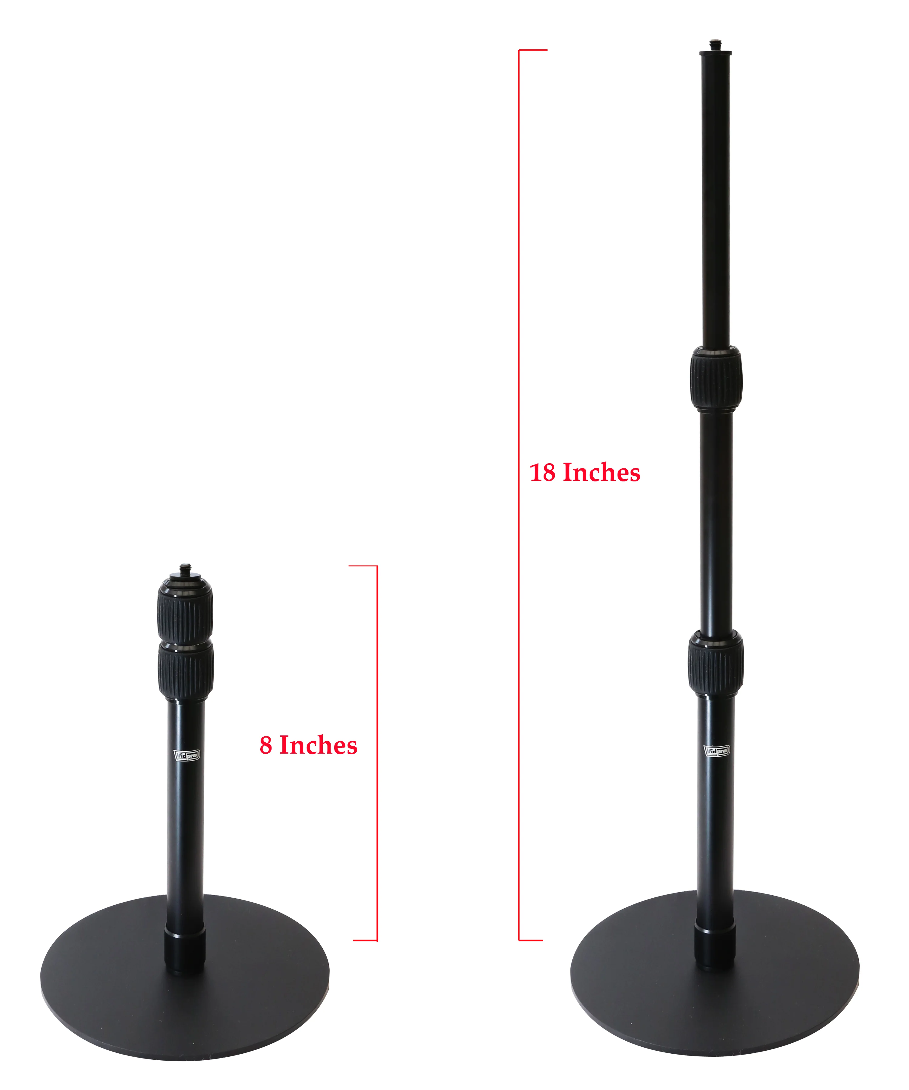 Vidpro ST18 Camera Smartphone Webcam Desktop Stand - 1/4" Screw Mount, 360° Rotatable Ball Head, 8 - 18 Inch Height Adjustable Table Stand for DSLR, Cameras, and More + VIVITAR multi functional selfie light, 162 led lamps, 2850 - Image 2