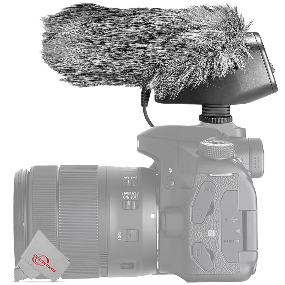 Vidpro On Camera Professional Cardiod Condenser Shotgun Microphone with Furry Windscreen for DSLRS Camcorders and Video Recorders - Image 2