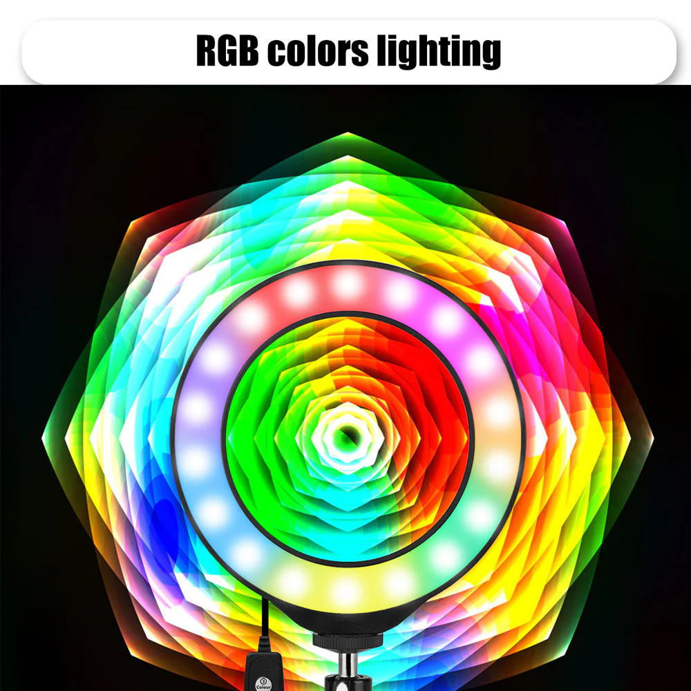 Vivitar Vlog Essentials 12 Inch Full Color RGB LED Ring Light 360° Rotation with 2 Phone Cradles Remote and 63" Light Stand - Image 7