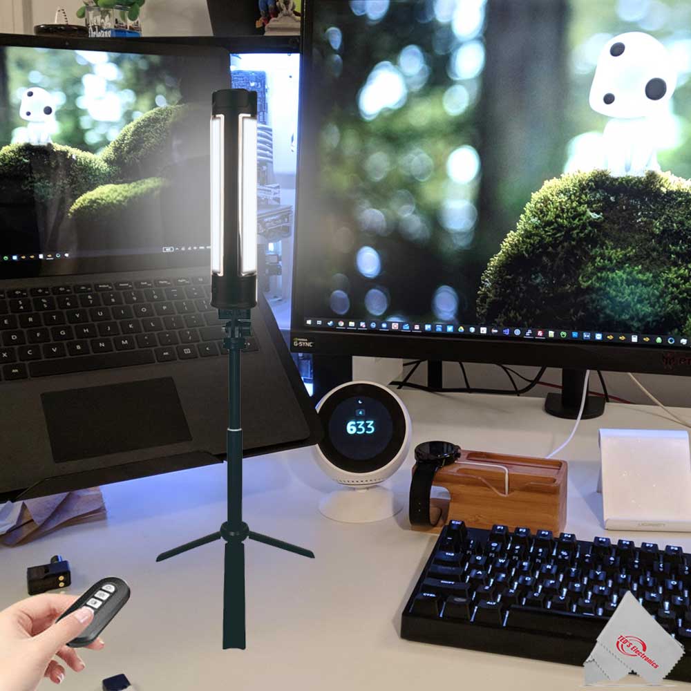 Vivitar Multi Functional Selfie light, 162 LED Lamps, 2850mAH Battery + Vivitar Pistol Grip Tripod for Smartphones and Cameras - Image 4