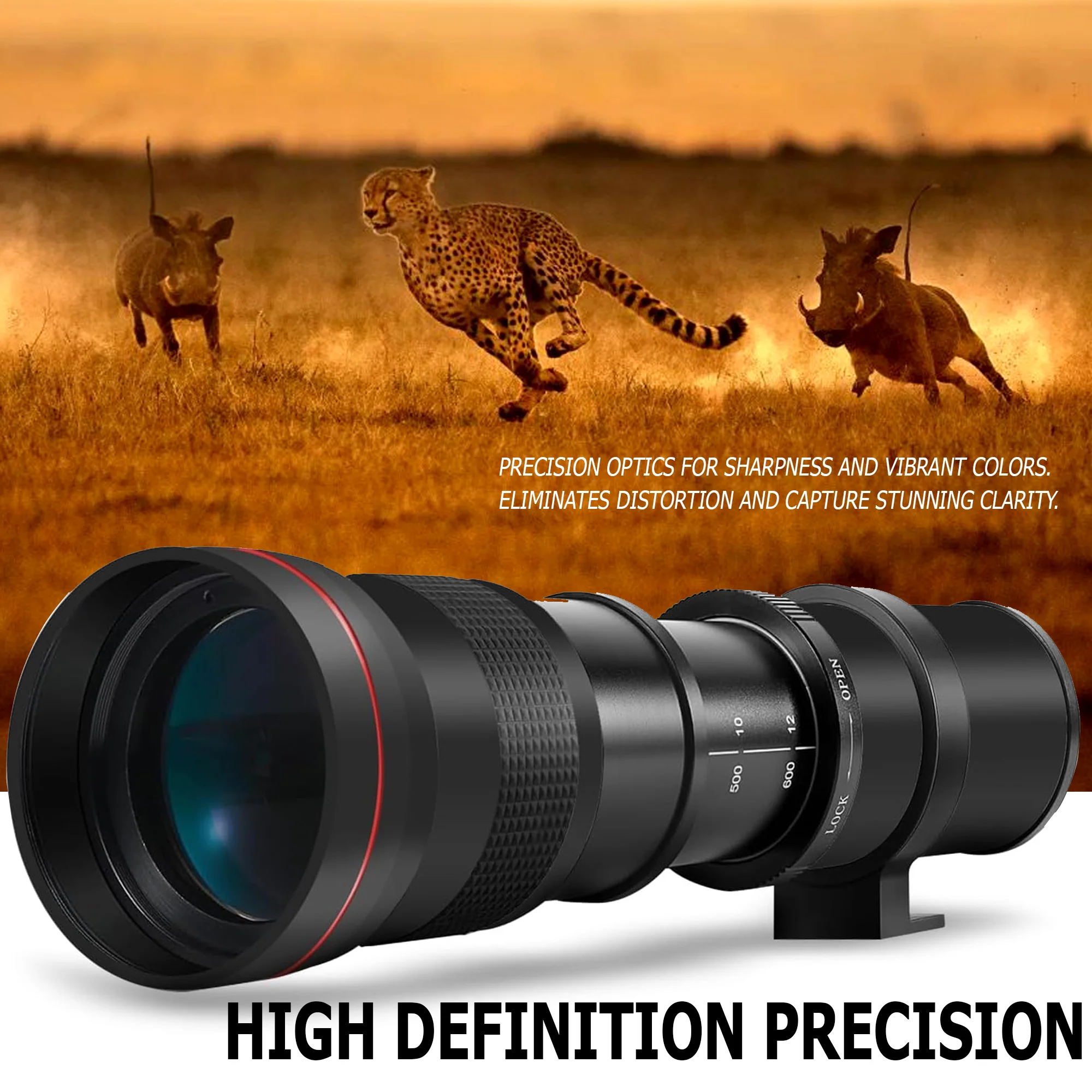 420-1600mm f/8.3 HD Manual Super Telephoto Zoom Lens for Nikon D780 D850 D610 - Image 4