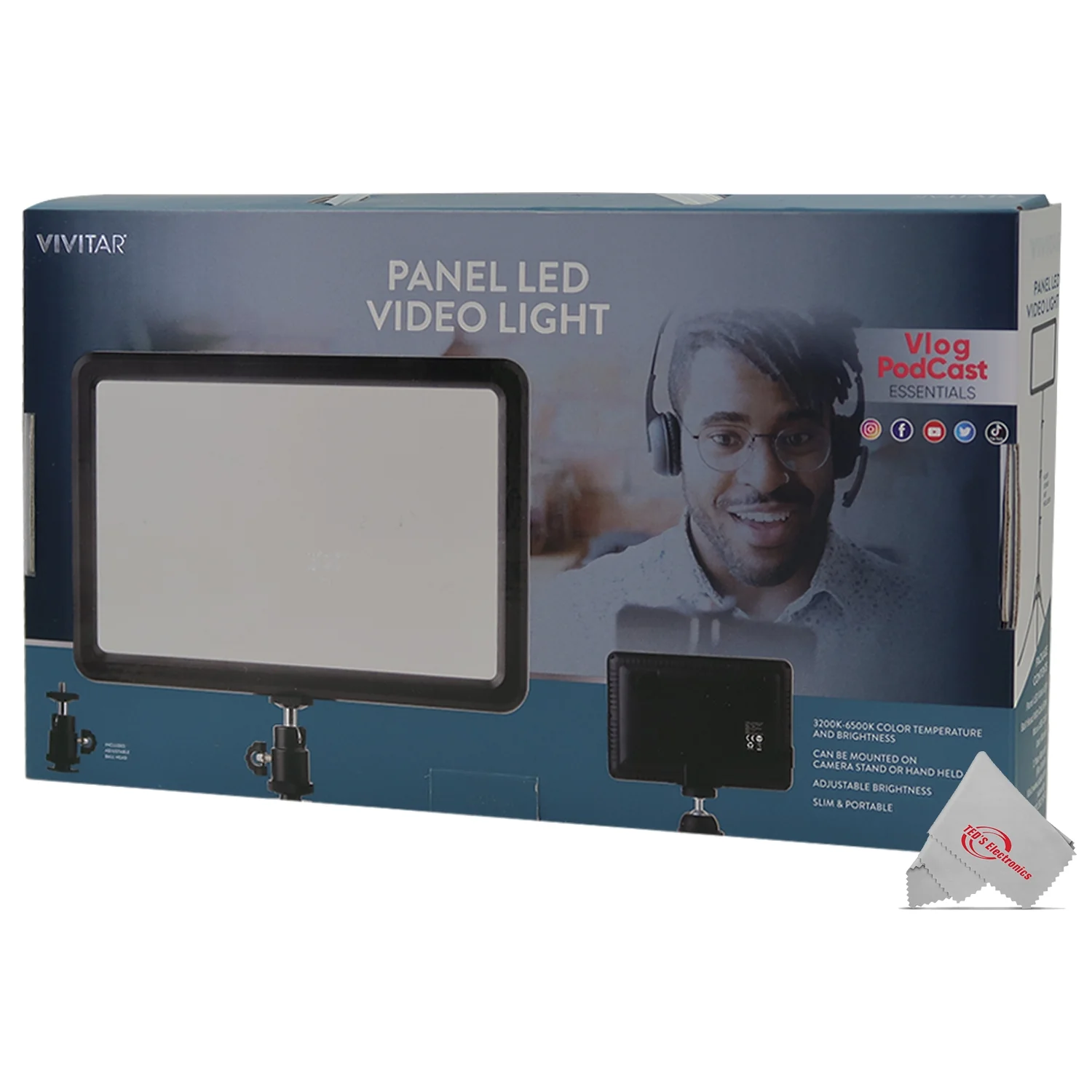 Vivitar LED Video Light Panel with Advanced Acrylic Plate Mini Studio Bundle with Lightbox and Stand - Image 5