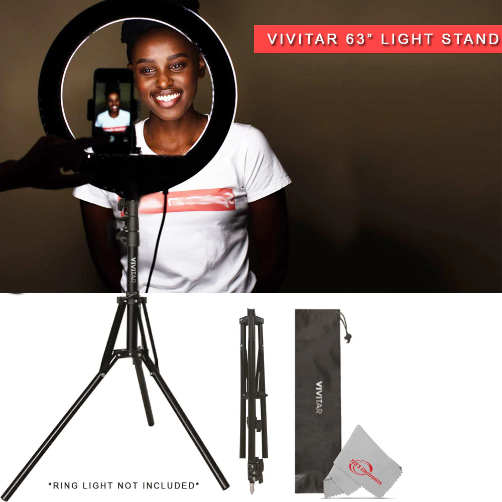 2x Vivitar Fabric LED Light Panel with Remote upto 3000LM for Studio Lighting with 63" Adjustable Light Stands - Image 6