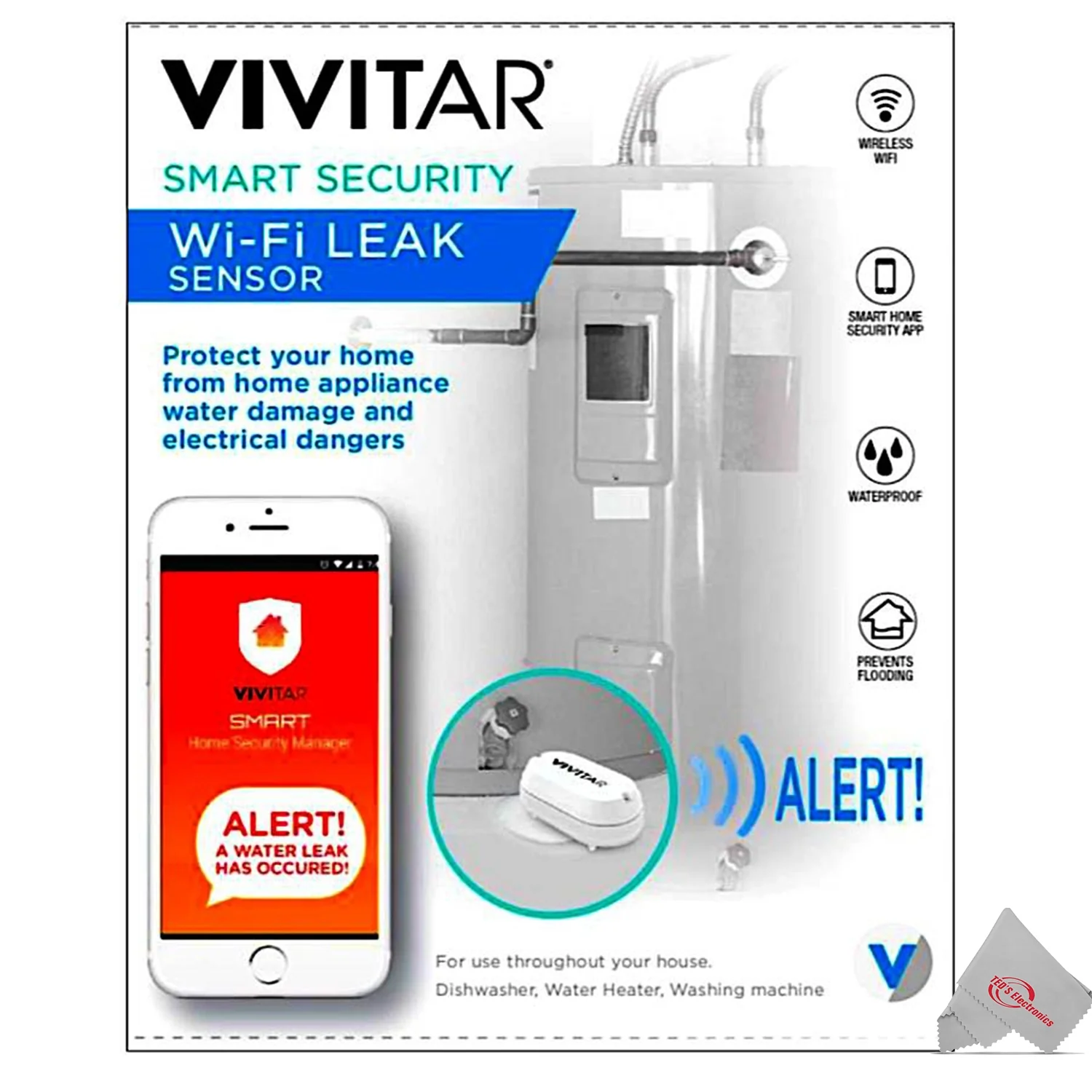Vivitar WT12 Smart Home WiFi Leak Sensor works with IOS and Android - 2 Units - Image 5