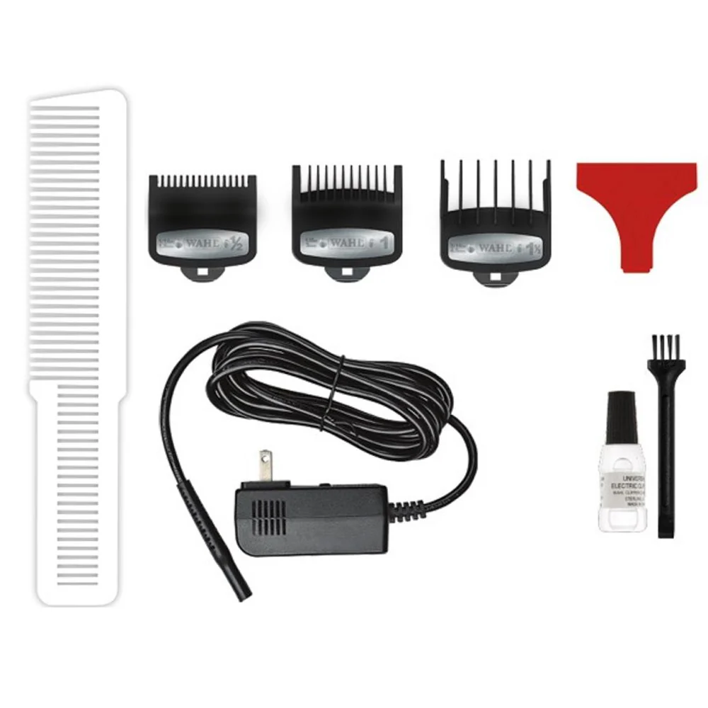 Wahl 8504 Professional Clipper Cordless Senior 120-240V with 8-Pack Premium Cutting Guides and Flat Top Comb - Image 4