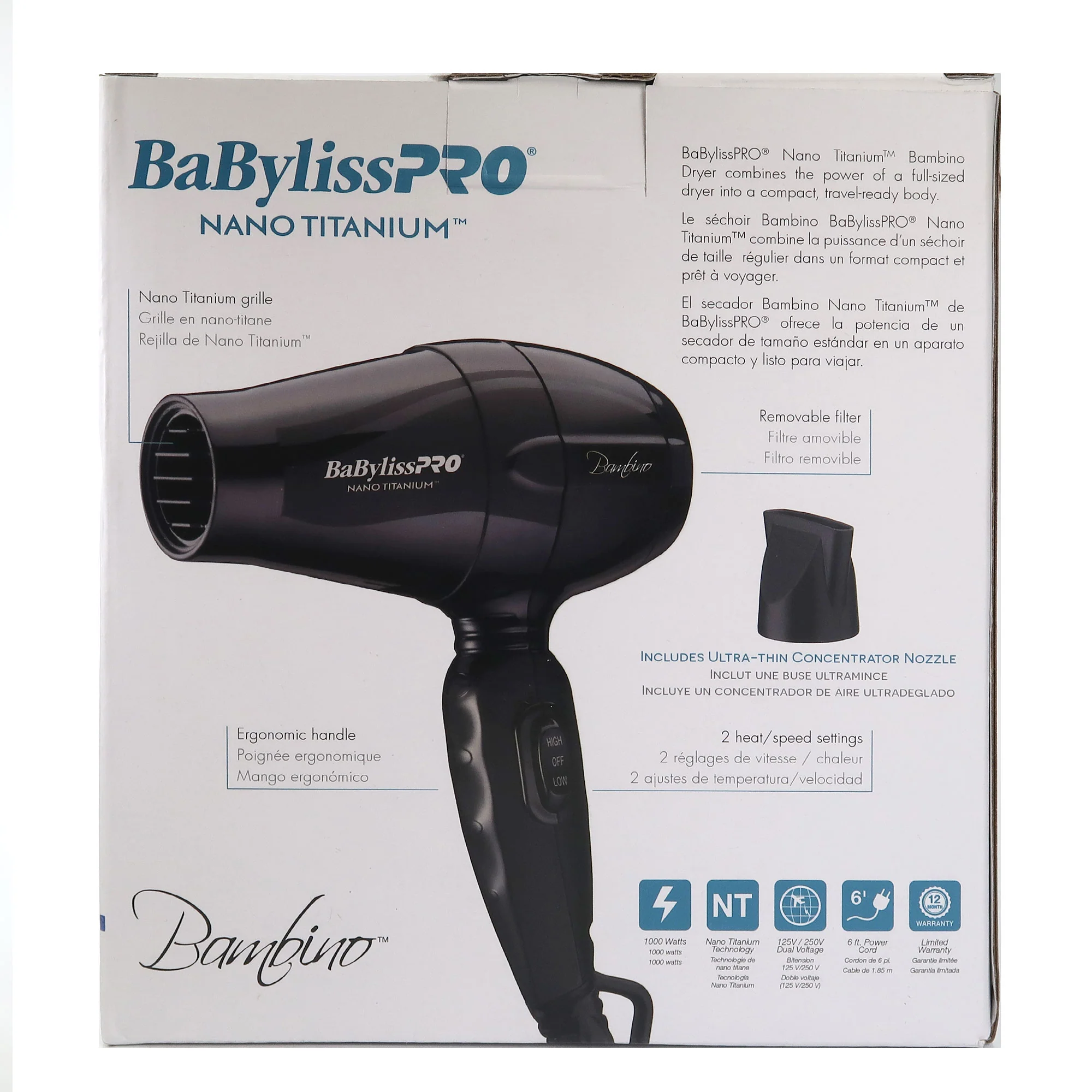 Wahl Pro Black Peanut 8655-200 with BaBylissPRO Nano Titanium Bambino Compact Dryer BNT5510UC - Image 8