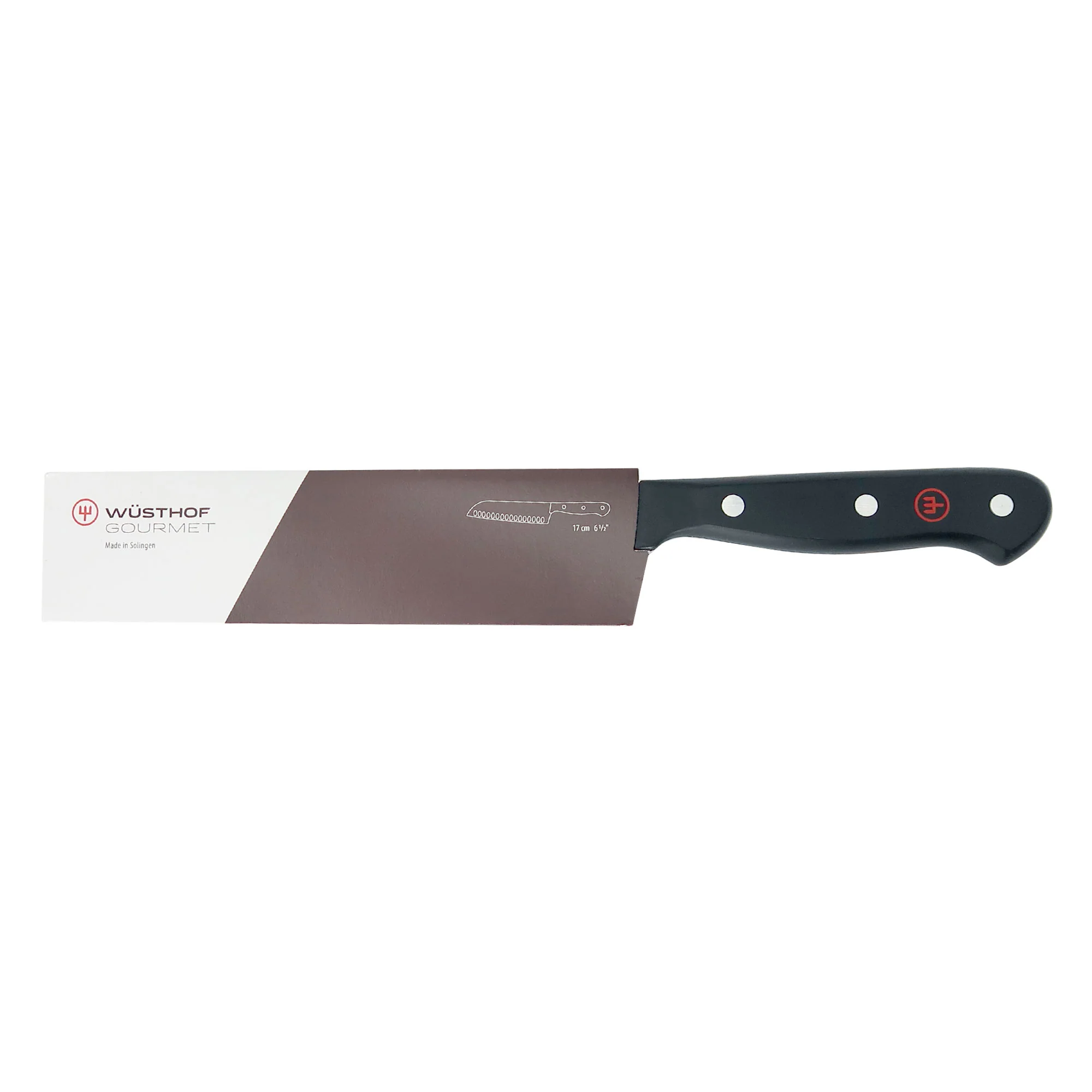 Wusthof Gourmet 7" Hollow Edge Santoku Knife, Black + Wusthof Gourmet 6" Chef's Knife - Image 5