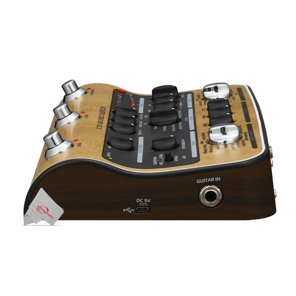 Zoom AC-3 Acoustic Creator Pedal with Samson SR350 Over-Ear Stereo Headphones (Special Edition Blue) - Image 7