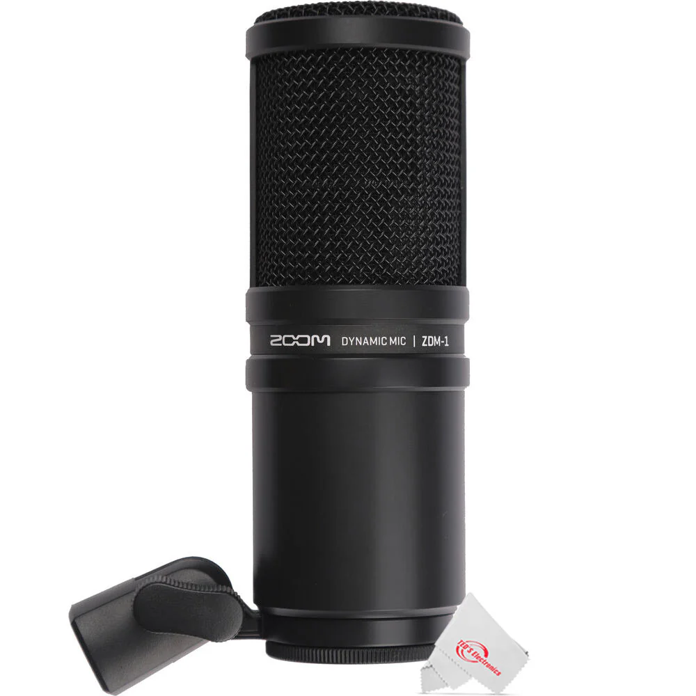 3x Zoom ZDM-1 Podcast Mic Pack Bundle w/ Microphone, Headphones, Tripod, Windscreen & Cable + 3x Boya BY-BA20 Aluminum Alloy Microphone Stand Bracket and Cleaning Kit - Image 4
