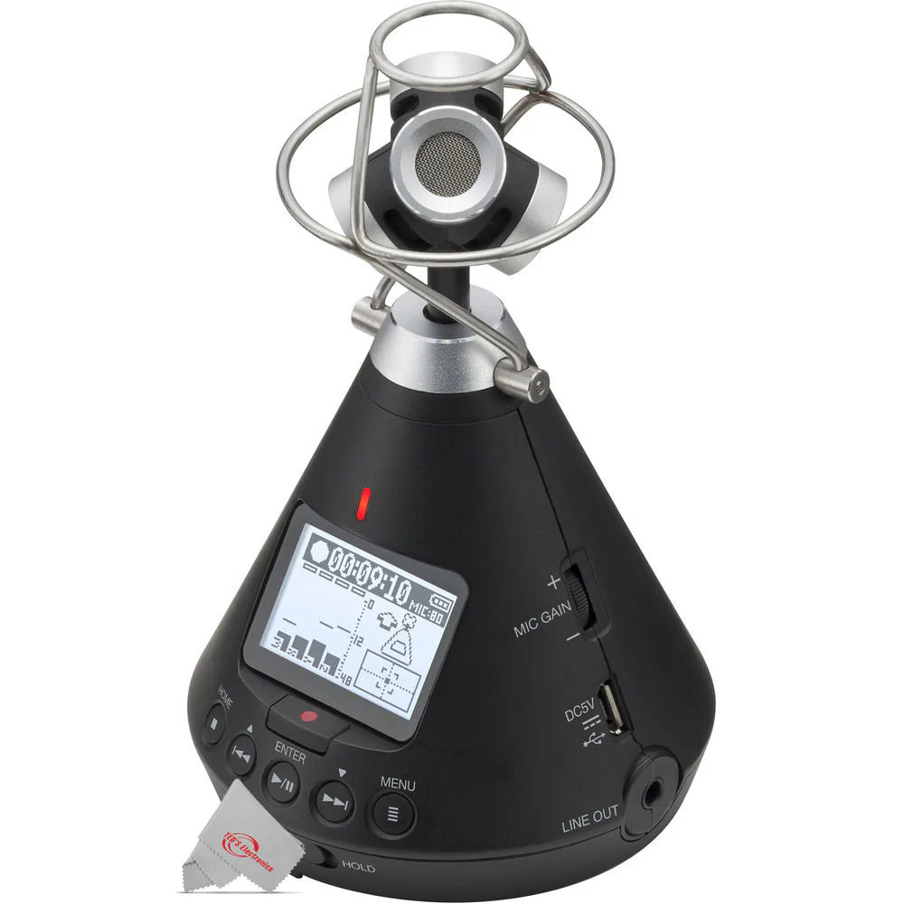 Zoom H3 VR Handy Audio Recorder with Built-In Ambisonics Mic Array + Pig Hog Solutions 3.5mm TRS to 3.5mm TRS Adapter Cable, 6ft and Accessories - Image 5
