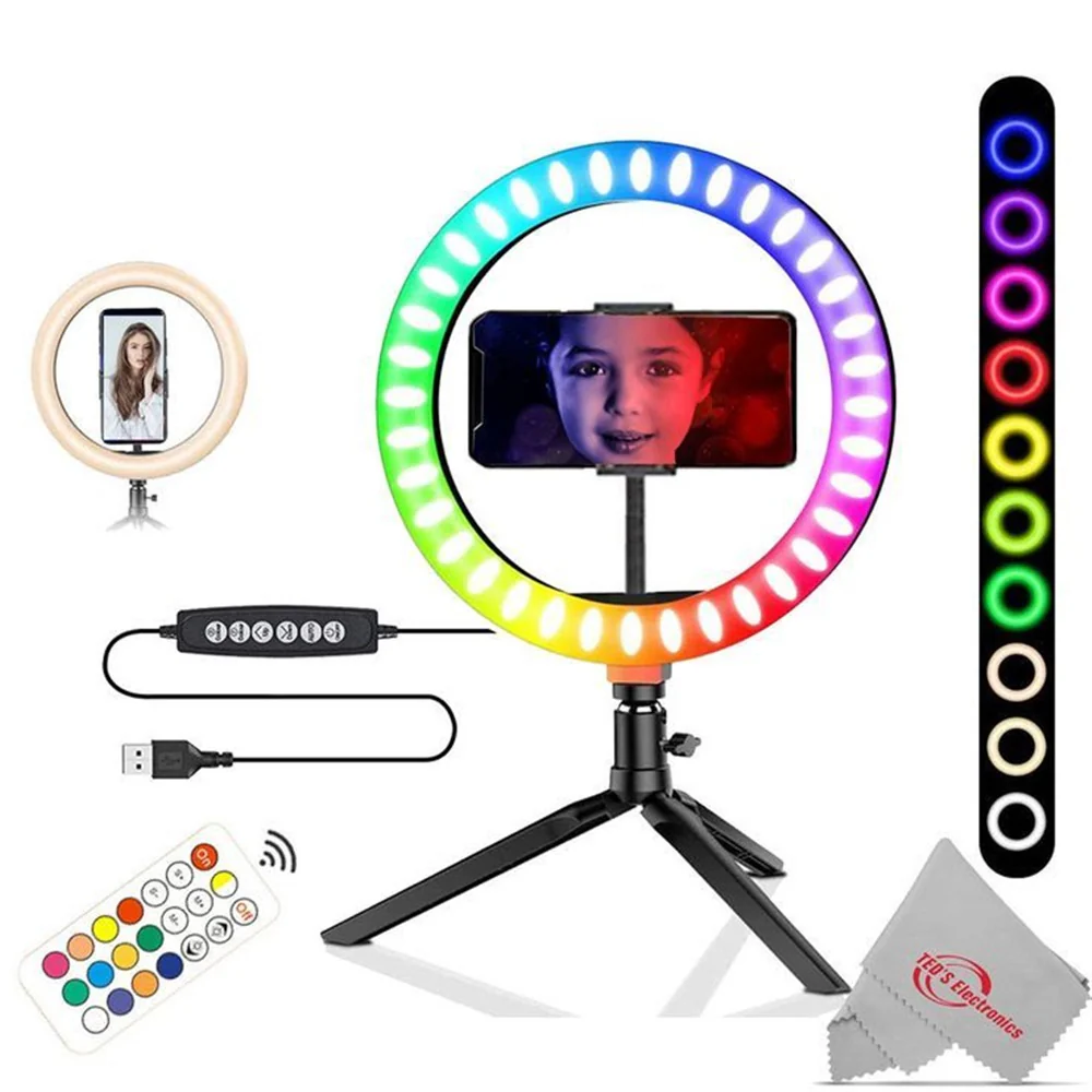 Two Zoom iQ6 Stereo X/Y Microphone for iOS Devices with Lightning Connector for iPhone iPad + Two Vivitar Vlog Essentials 10 Inch Full Color RGB LED Ring Light 360° Rotation + Music Maker Mix and Master Suite - Image 3