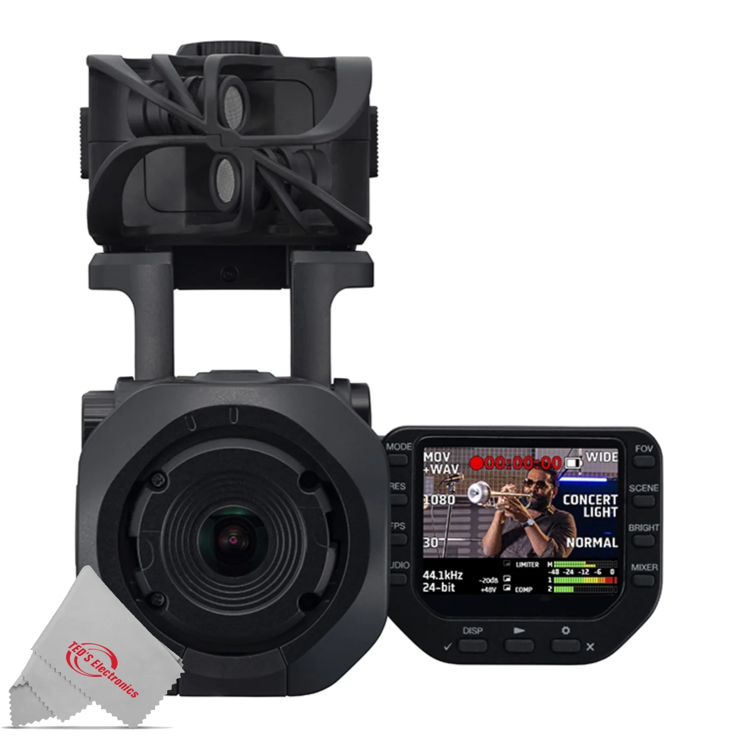 Zoom Q8n-4K Handy Video Recorder 4K Video + Professional 4 Track Audio + Vidpro Dual Wireless Lavelier Microphone Set + 36 LED Photo & Video Light with Bracket + 128GB microSDHC Memory Card - Image 2