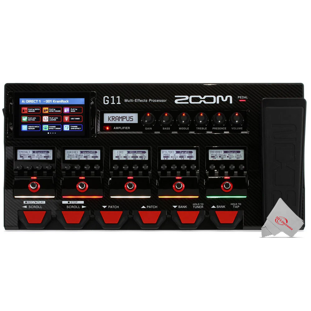 Zoom G11 Multi-Effects Processor for Electric Guitar with Pig Hog Cables - Image 2