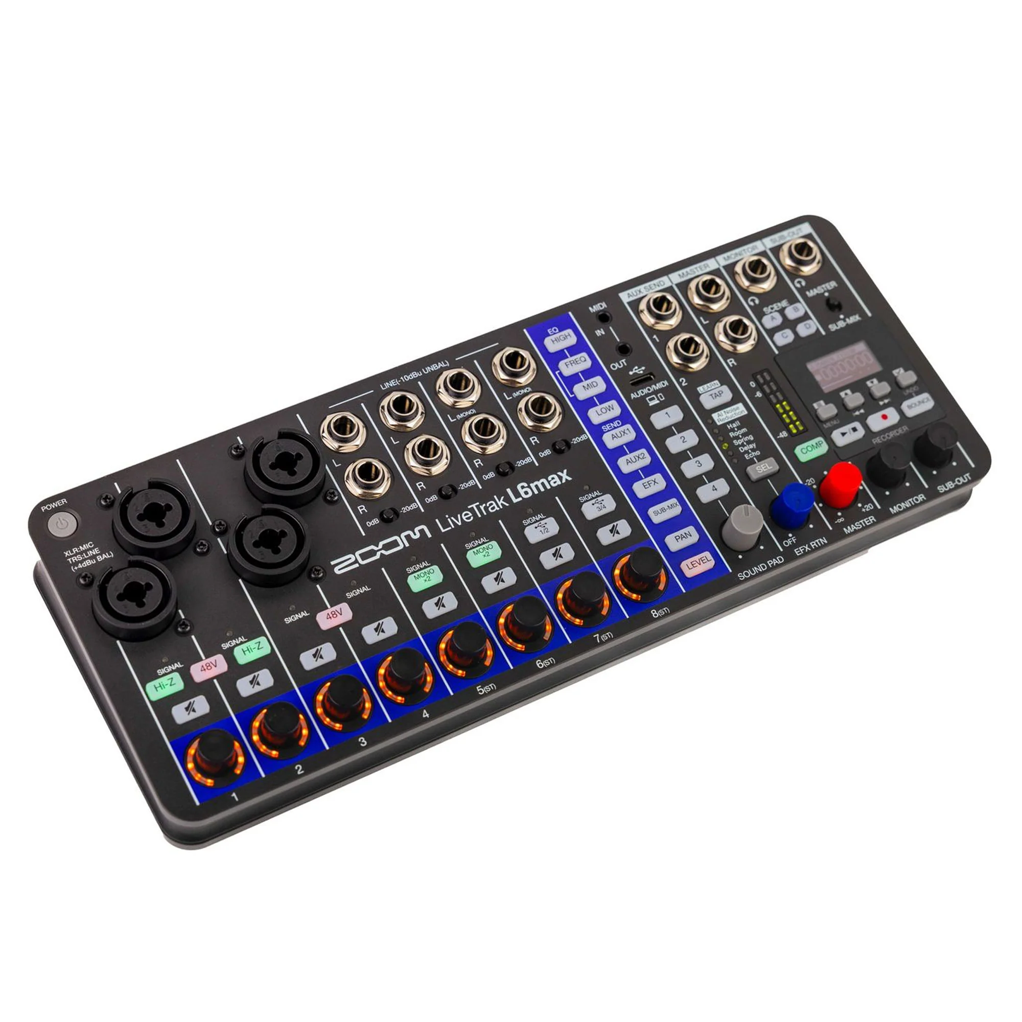 Zoom LiveTrak L6max Portable 12-Channel Mixer and Recorder + Sony MDR-7506 Sound Monitor Headphones (Black) - Image 4