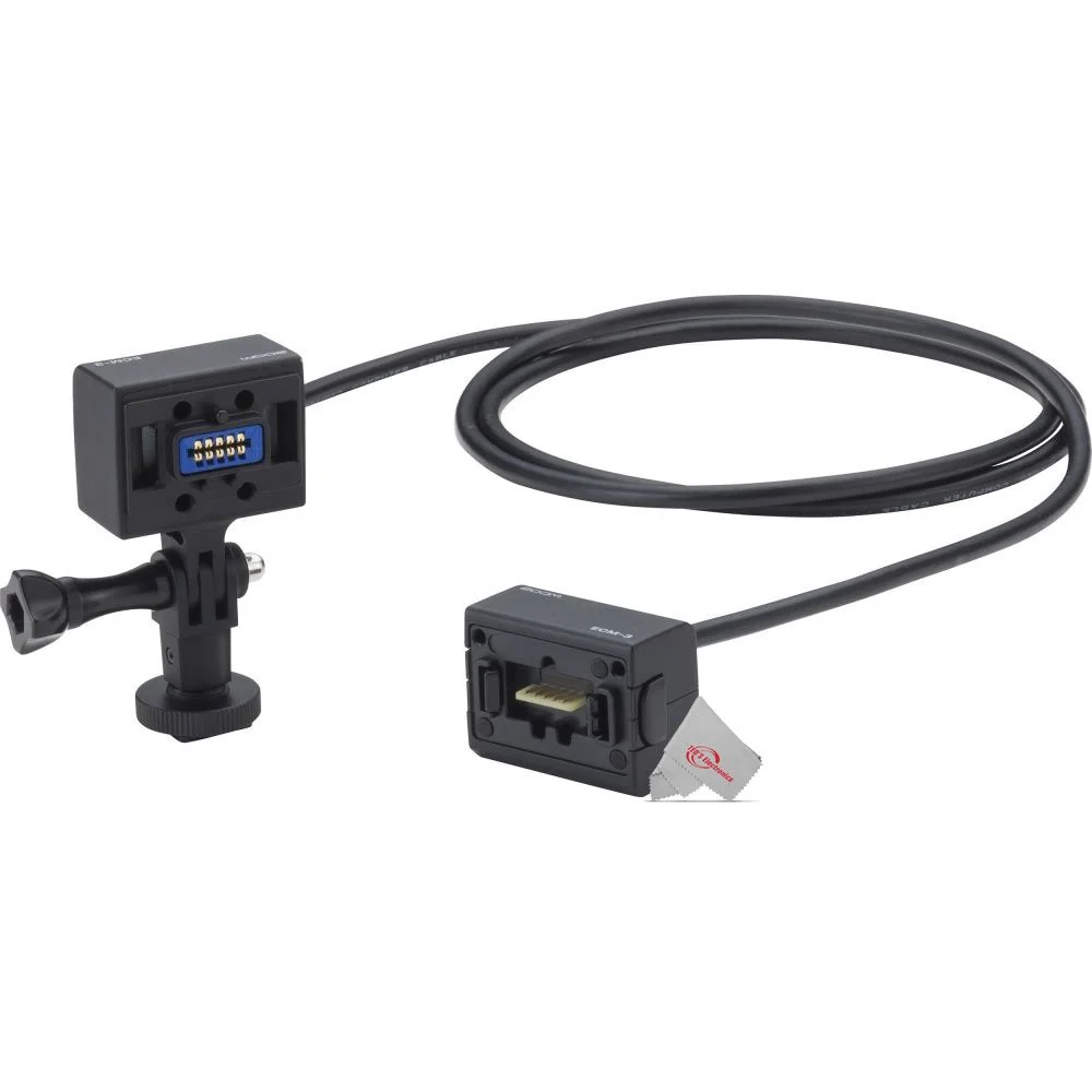 Zoom ECM-3 9.8' Extension Cable for Mic Capsule with Action Camera Mount + Zoom XYH-5 - X/Y Microphone Capsule + Tall Tripod - Image 2