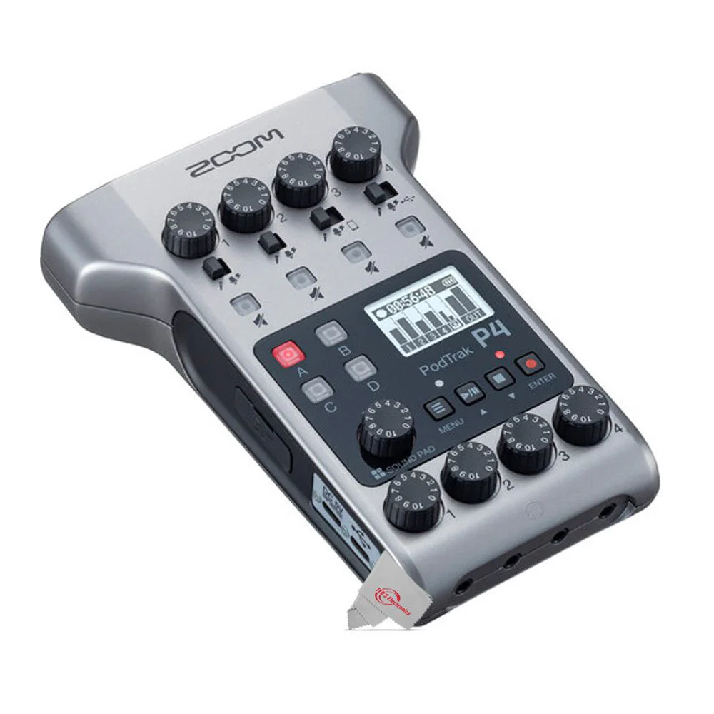 Zoom PodTrak P4 Portable Multitrack Podcast Recorder + Four Boya BY-M4C Cardioid Lavalier Microphone + Zoom SCU-20 Universal Soft Shell Case + Zoom WSL-1 Windscreen for LMF-1 / LMF-2 Lavalier Microphone + 128GB Memory Card - Image 2
