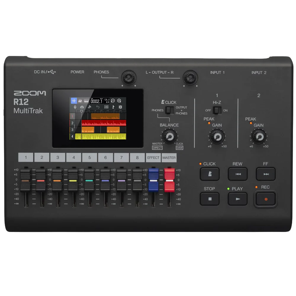 Zoom R12 MultiTrak Recorder with Touchscreen + Zoom ZDM-1 Podcast Mic Pack Accessory Bundle With Microphone, Headphones, Tripod, Windscreen & Cable + SanDisk 32GB Ultra microSDHC Memory Card with SD Adapter + 2 AA Batteries - Image 2