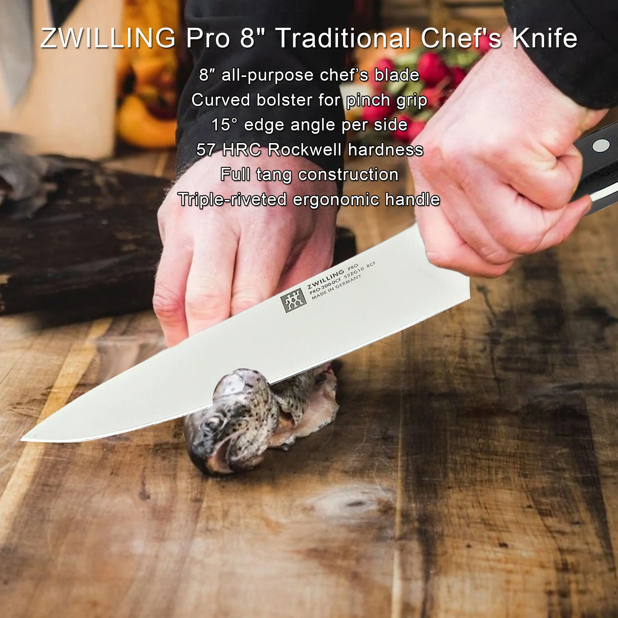 ZWILLING Pro 8" Traditional Chef's Knife - 5 Units - Image 3
